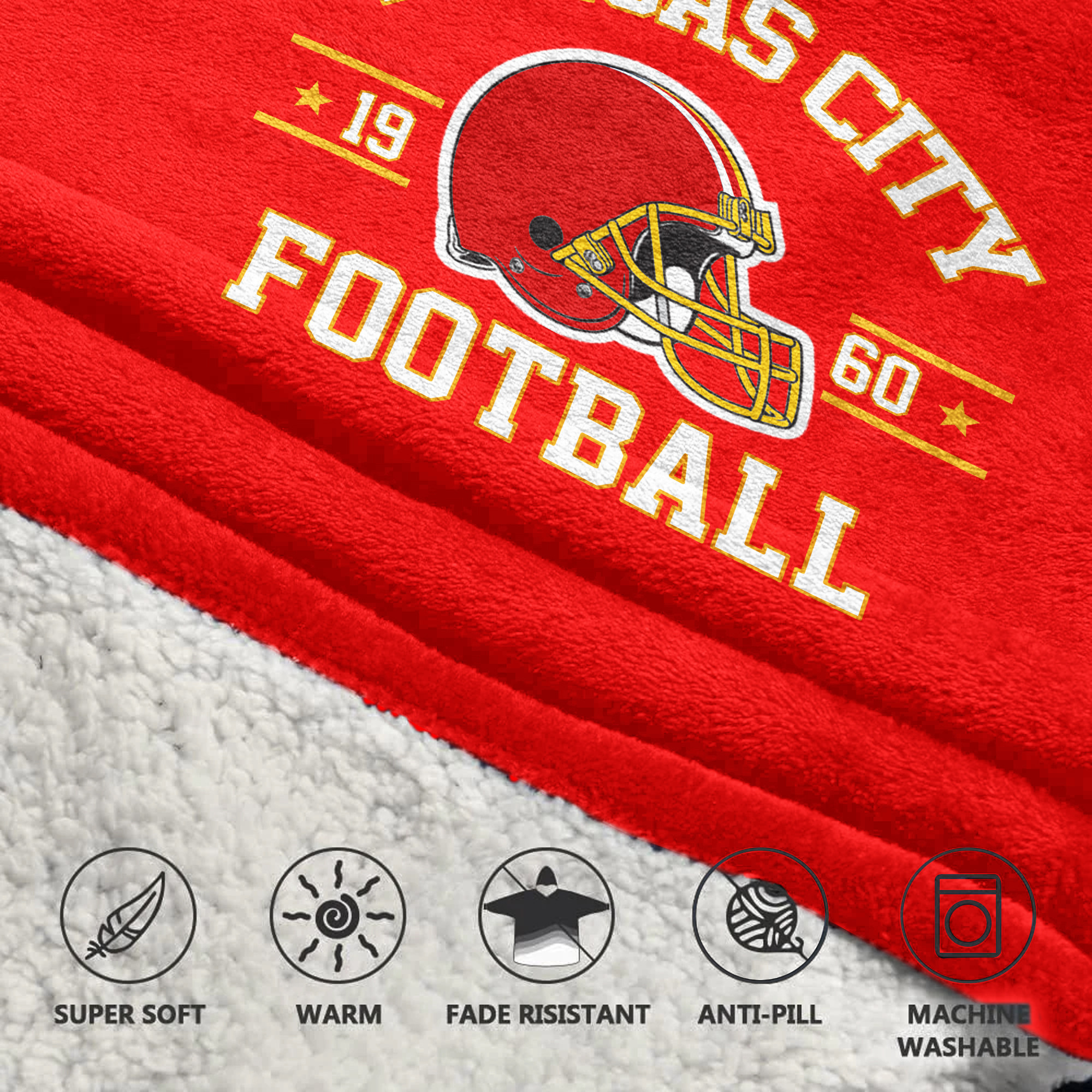 Adult P.M 15 Kansas City Football Unisex Blanket Hoodie