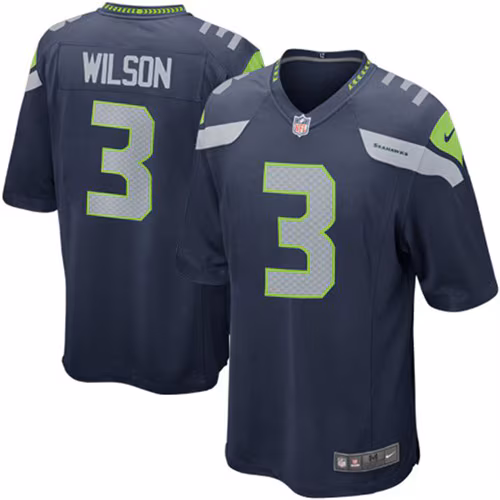 Russell Wilson Seattle Seahawks Youth Team Color Game Jersey - College Navy