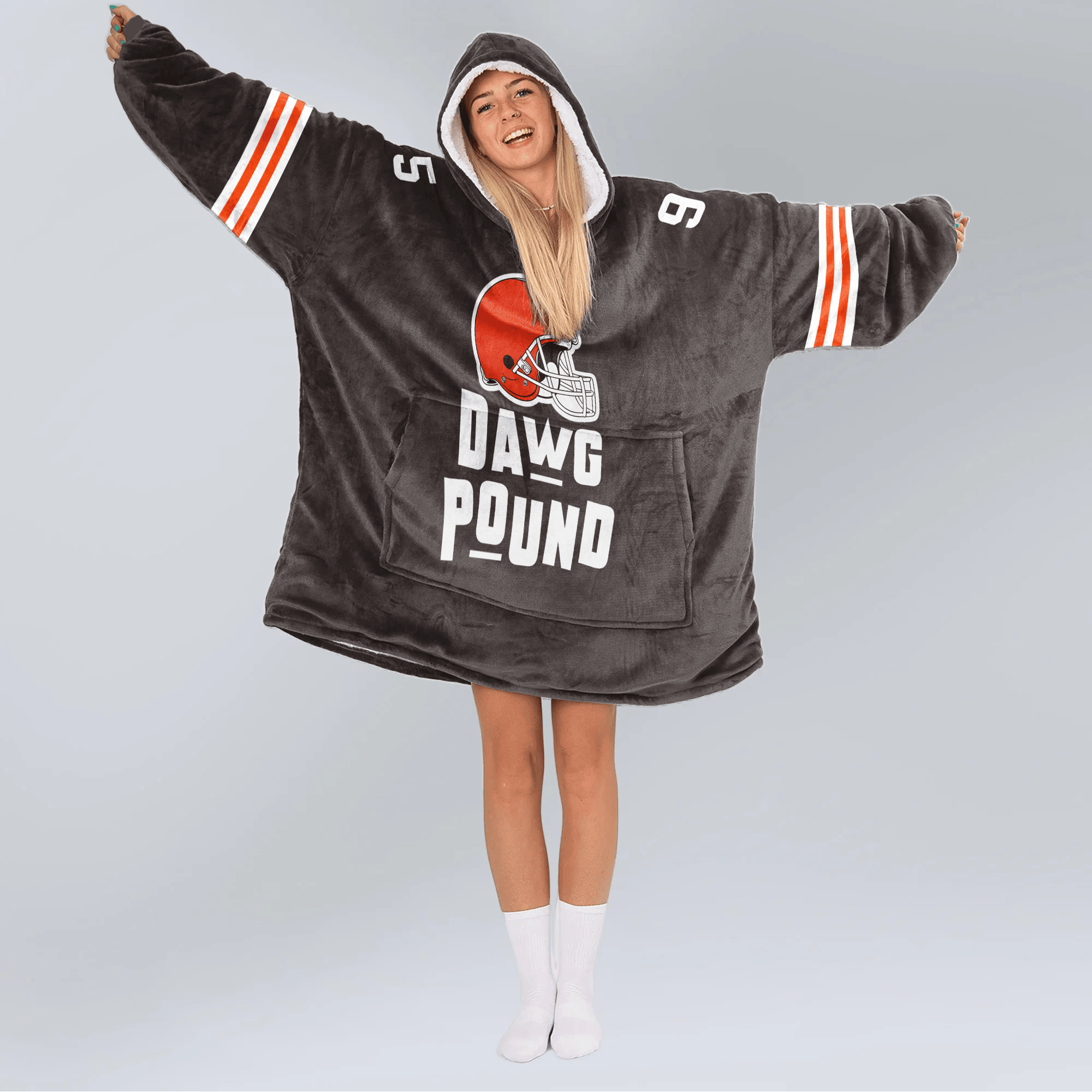 Dawg Pound Cleveland Football Unisex Blanket Hoodie