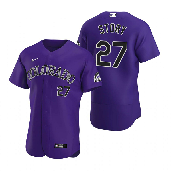 Men's Colorado Rockies Trevor Story  Purple 2020 Alternate Jersey