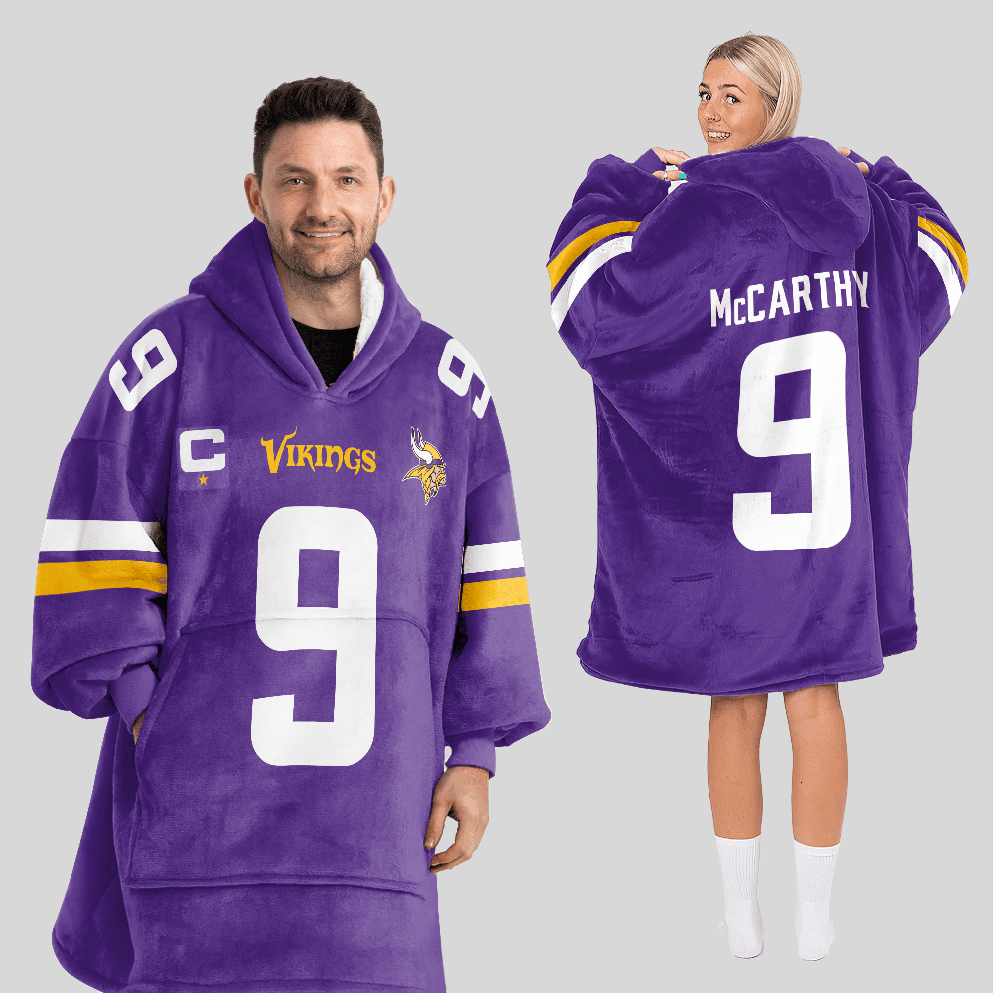Adult Captain 9 Minnesota Football Unisex Blanket Hoodie