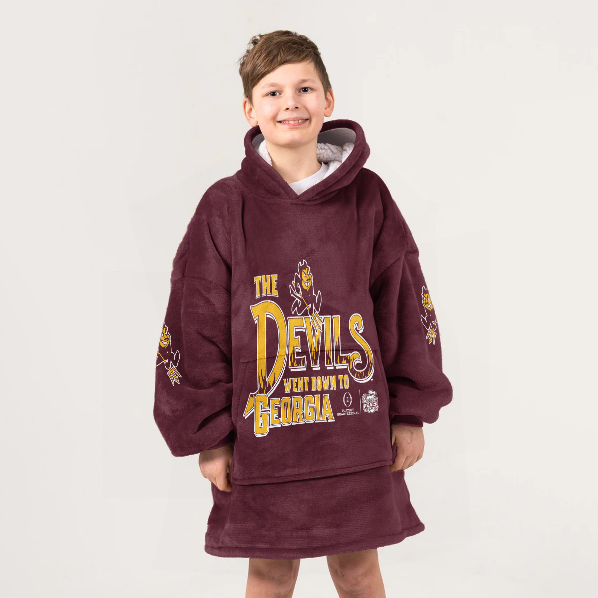Adult Champions Arizona State Football Unisex Blanket Hoodie