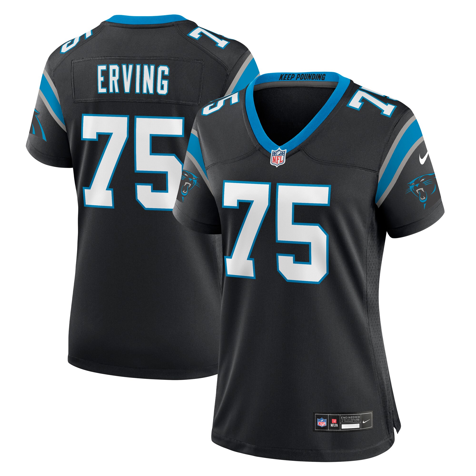 Cameron Erving Carolina Panthers  Women's Team Game Jersey - Black