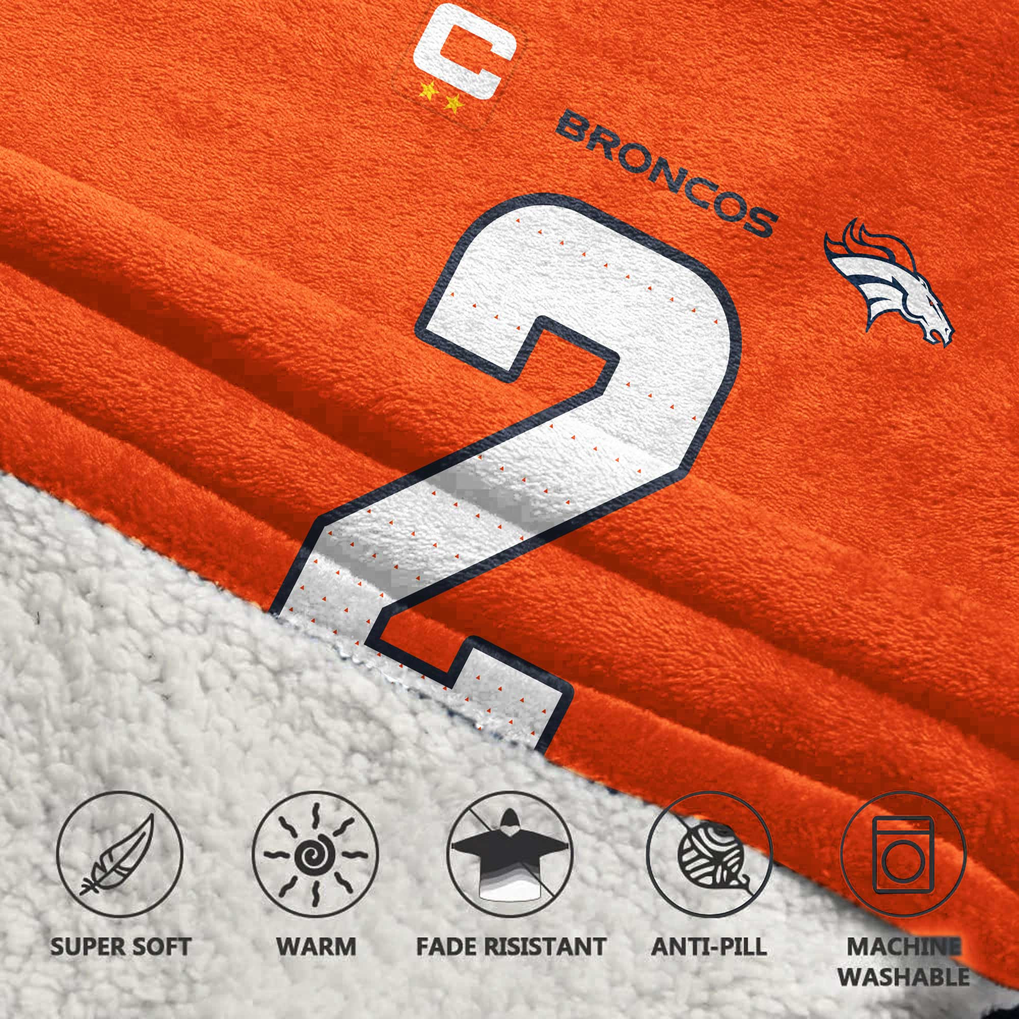 Adult P.S 2 Captain Denver Football Unisex Blanket Hoodie