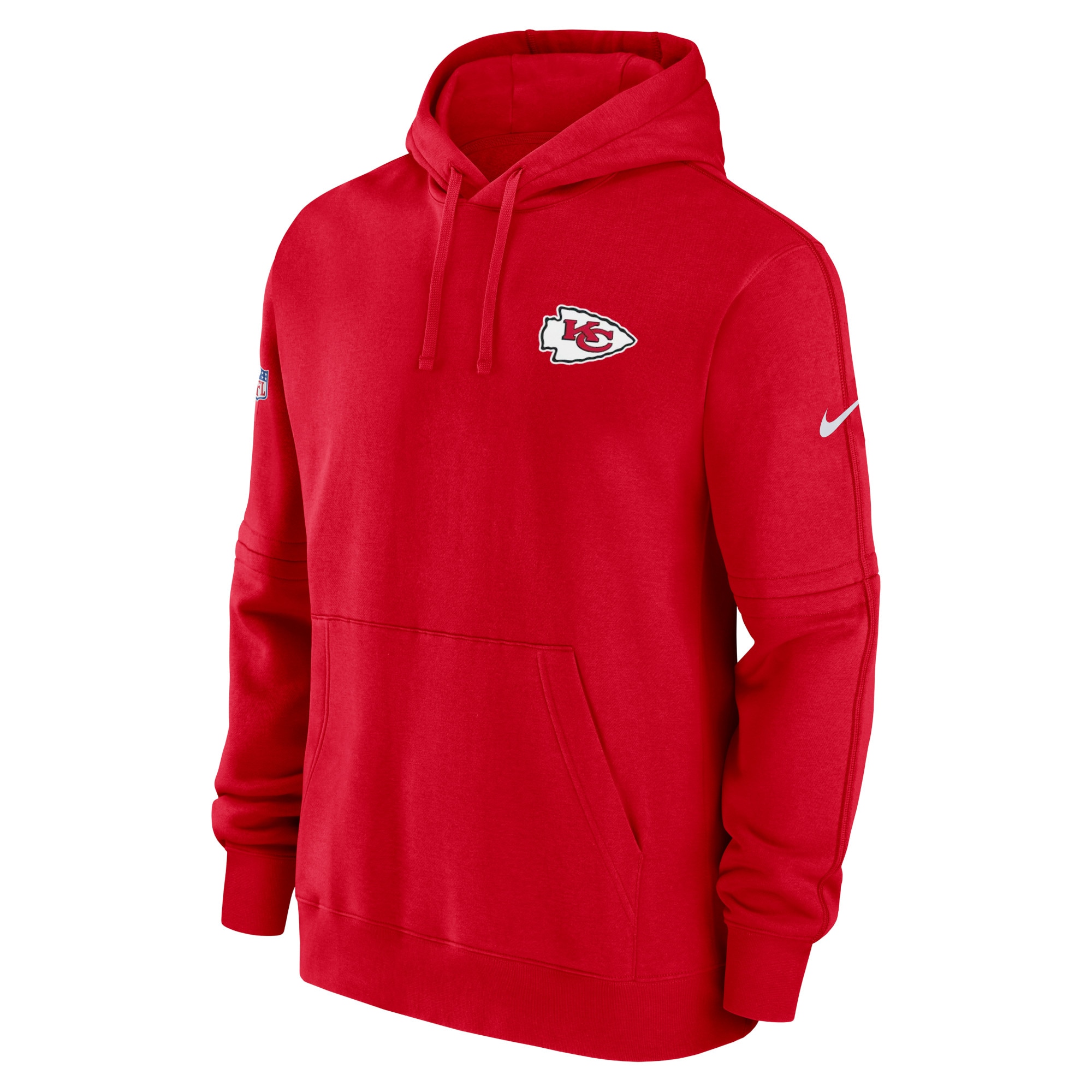 Kansas City Chiefs  Sideline Club Fleece Pullover Hoodie - Red
