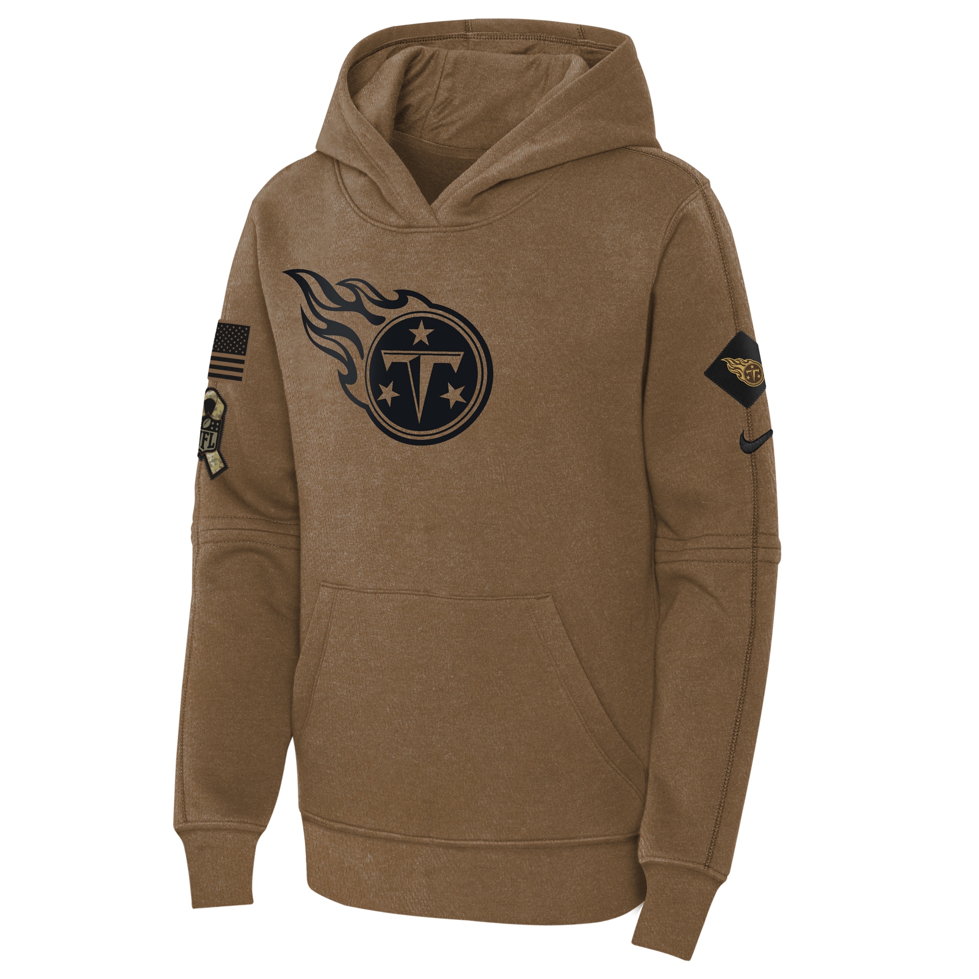 Tennessee Titans  Youth 2023 Salute to Service Club Fleece Pullover Hoodie - Brown