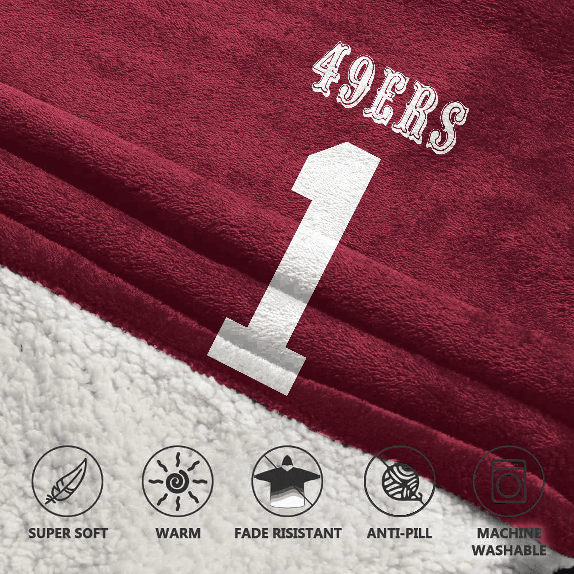 Kid R.P 1 San Francisco 49ers Football Unisex Blanket Hoodie
