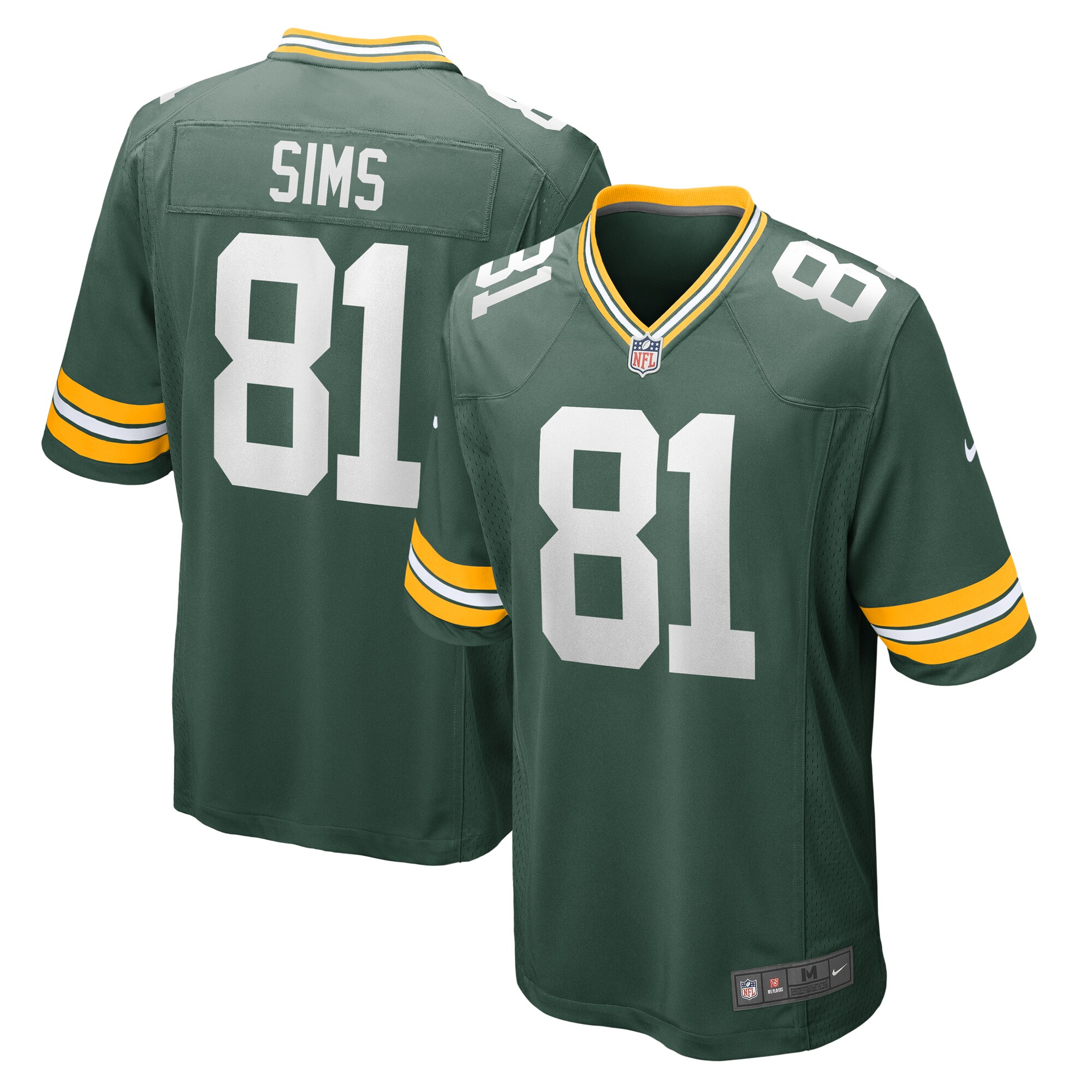 Ben Sims Green Bay Packers Team Game Jersey -  Green