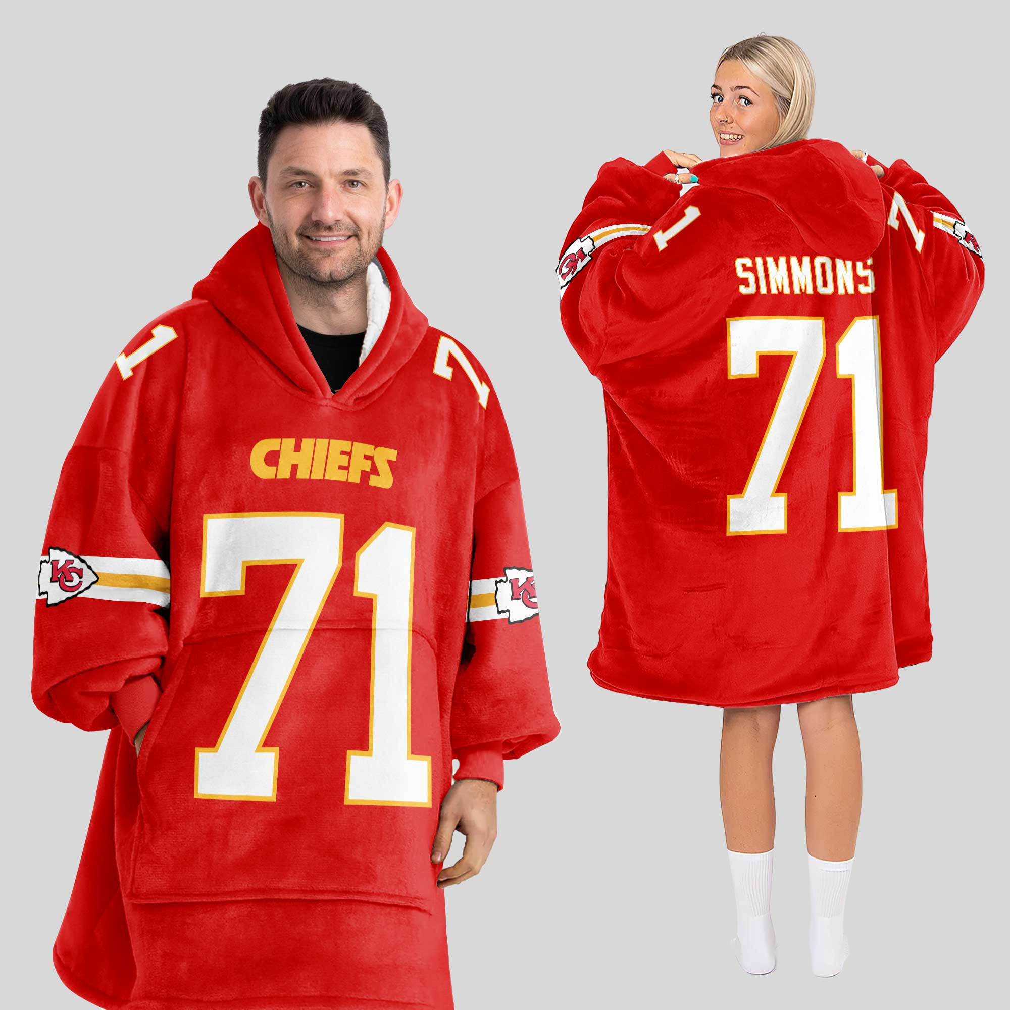 Adult 71 Kansas City Football Unisex Blanket Hoodie