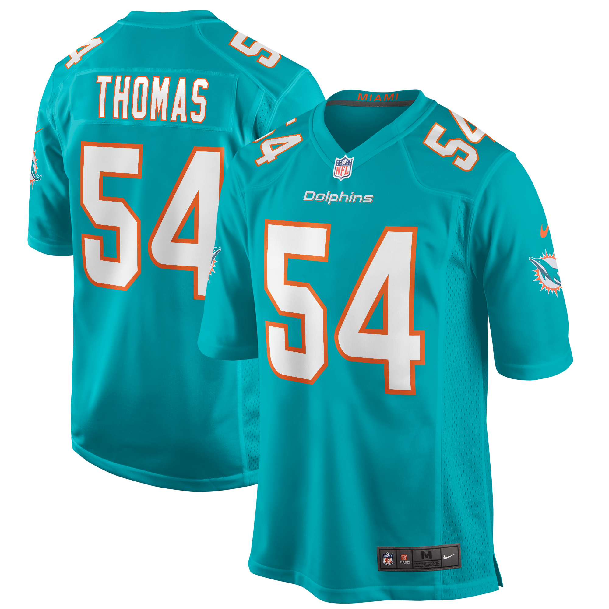 Zach Thomas Miami Dolphins Game Retired Player Jersey - Aqua