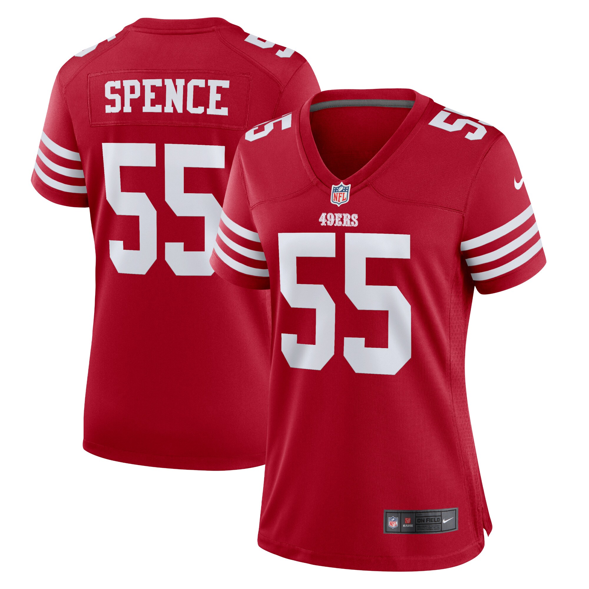 Akeem Spence San Francisco 49ers  Women's Home Game Player Jersey - Scarlet