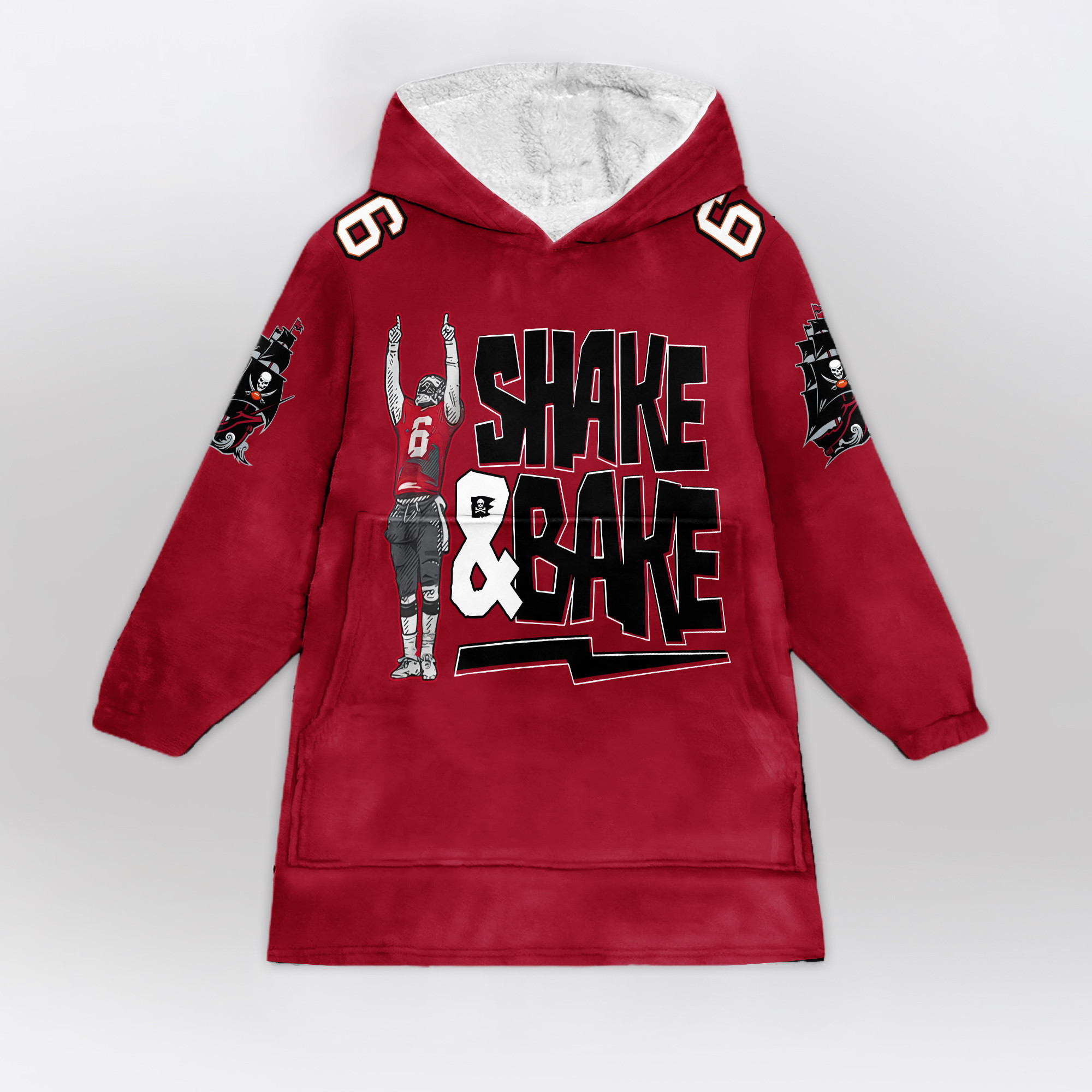 Adult B.M 6 Tampa Bay Football Unisex Blanket Hoodie