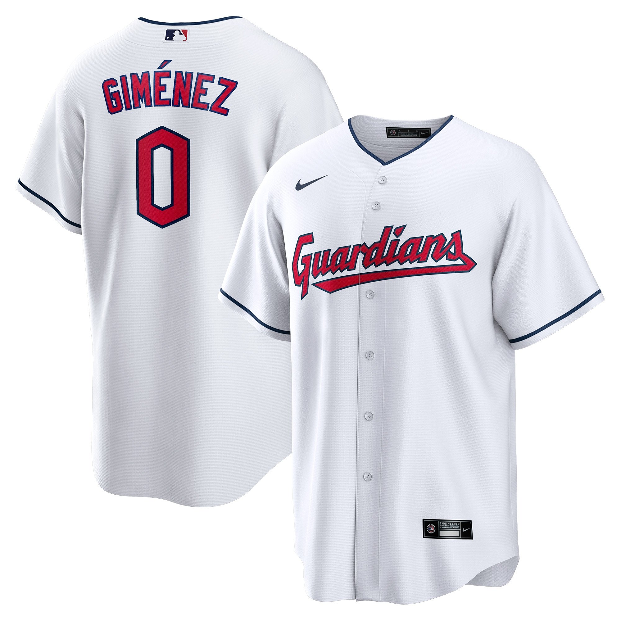Men's Cleveland Guardians Andrés Giménez  White Home  Replica Player Jersey
