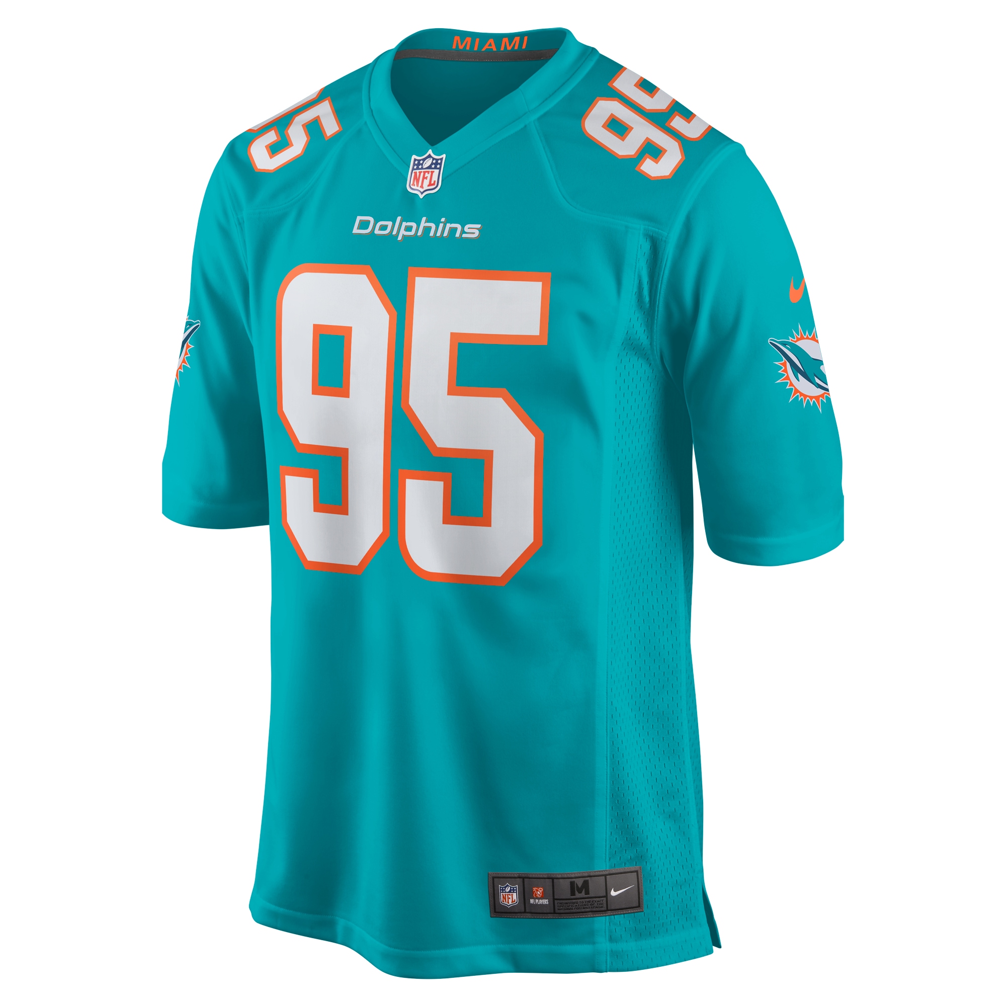 Josiah Bronson Miami Dolphins Home Game Player Jersey - Aqua