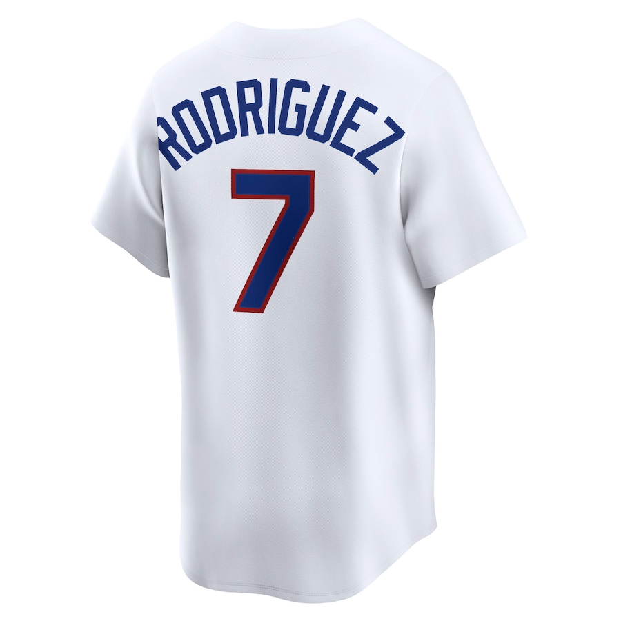 Men's Texas Rangers #7 Ivan Rodriguez White Throwback Cooperstown Collection Limited Jersey