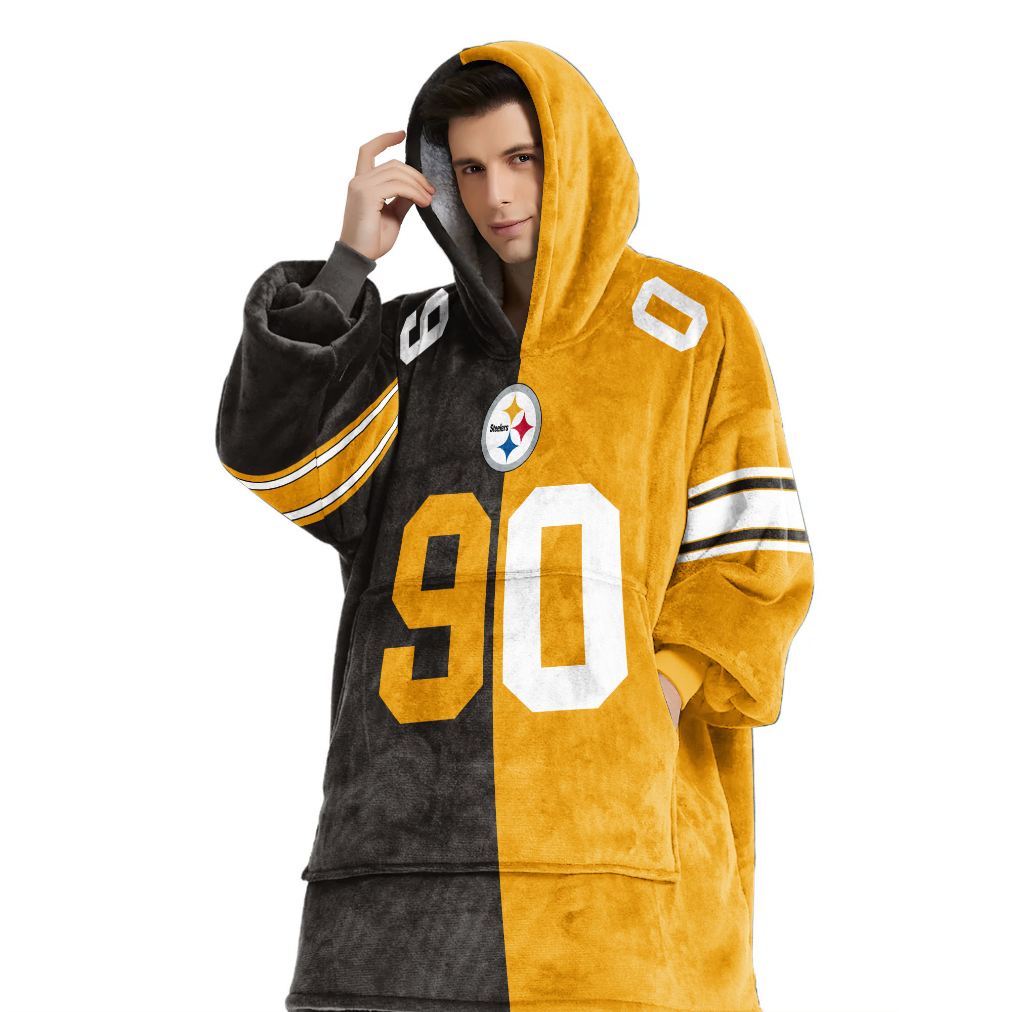 Adult T.J.W 90 Pittsburgh Football Unisex Blanket Hoodie