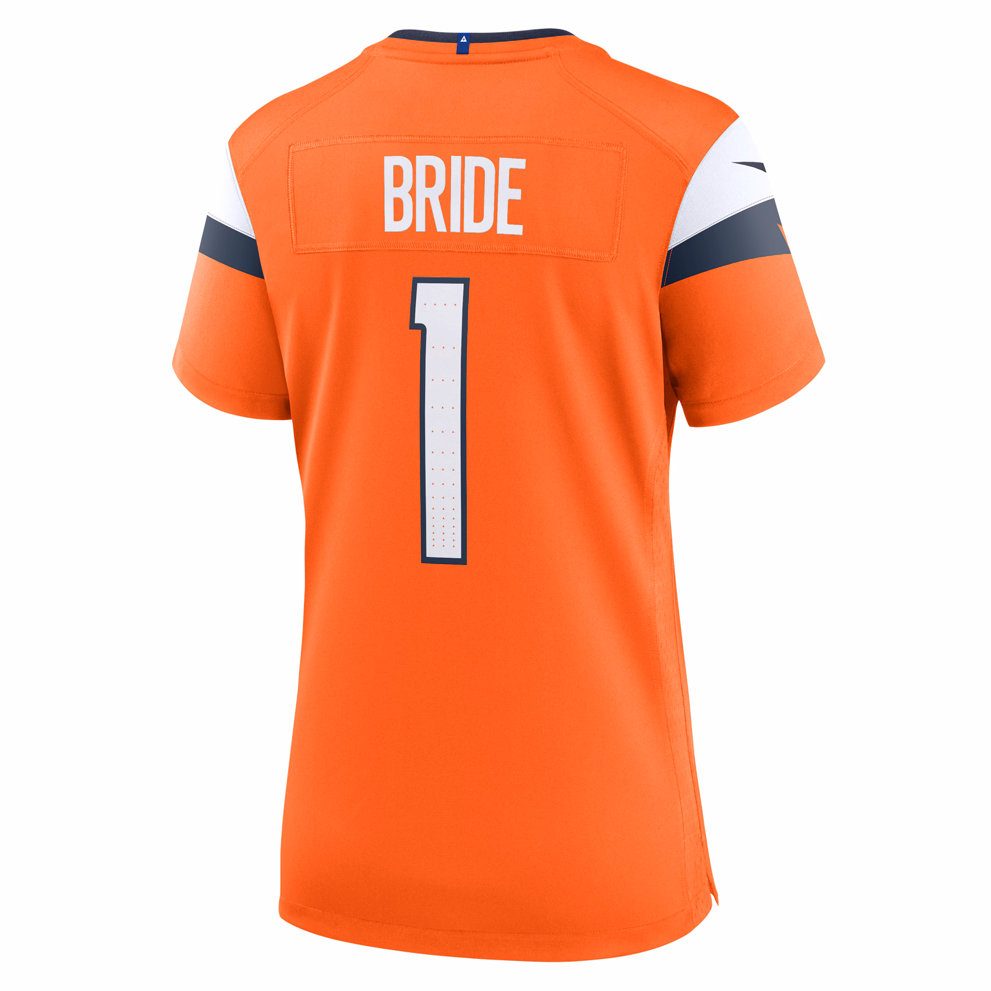 Number 1 Bride Denver Broncos Women's Game Jersey - Orange