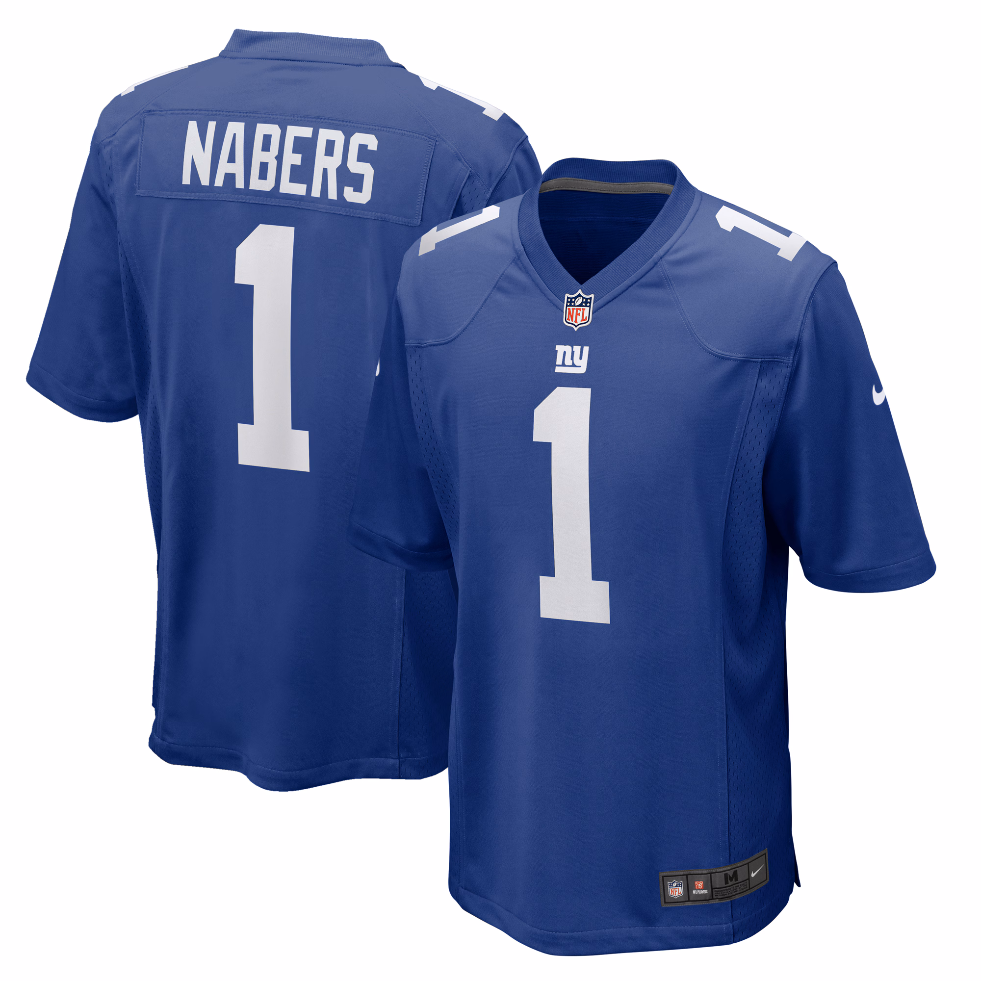 Malik Nabers #1 New York Giants 2025 NFL Draft First Round Pick Player Game Jersey - Royal