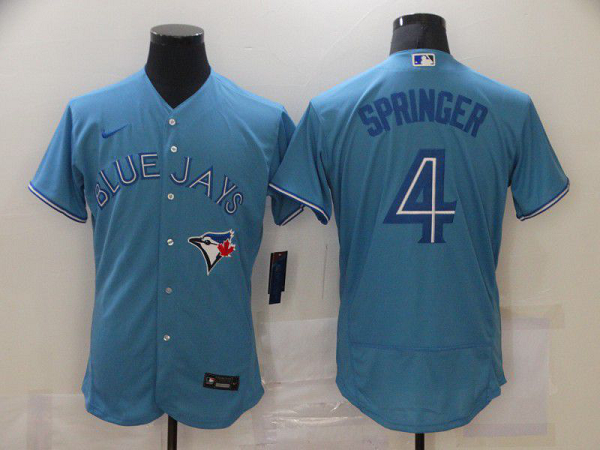 Men's Toronto Blue Jays #4 George Springer Blue Stitched MLB Flex Base  Jersey