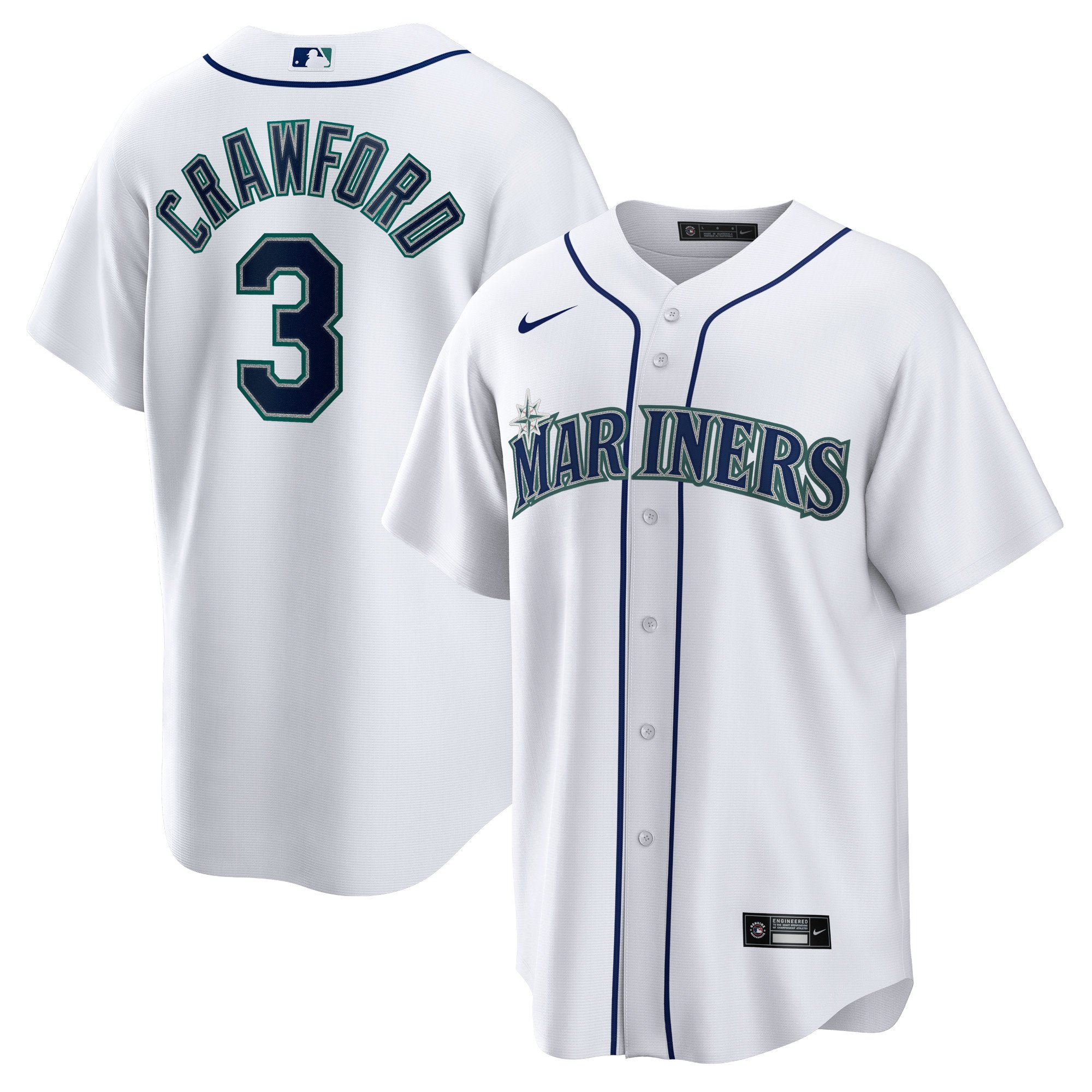 Men's Seattle Mariners JP Crawford  White Home Replica Jersey