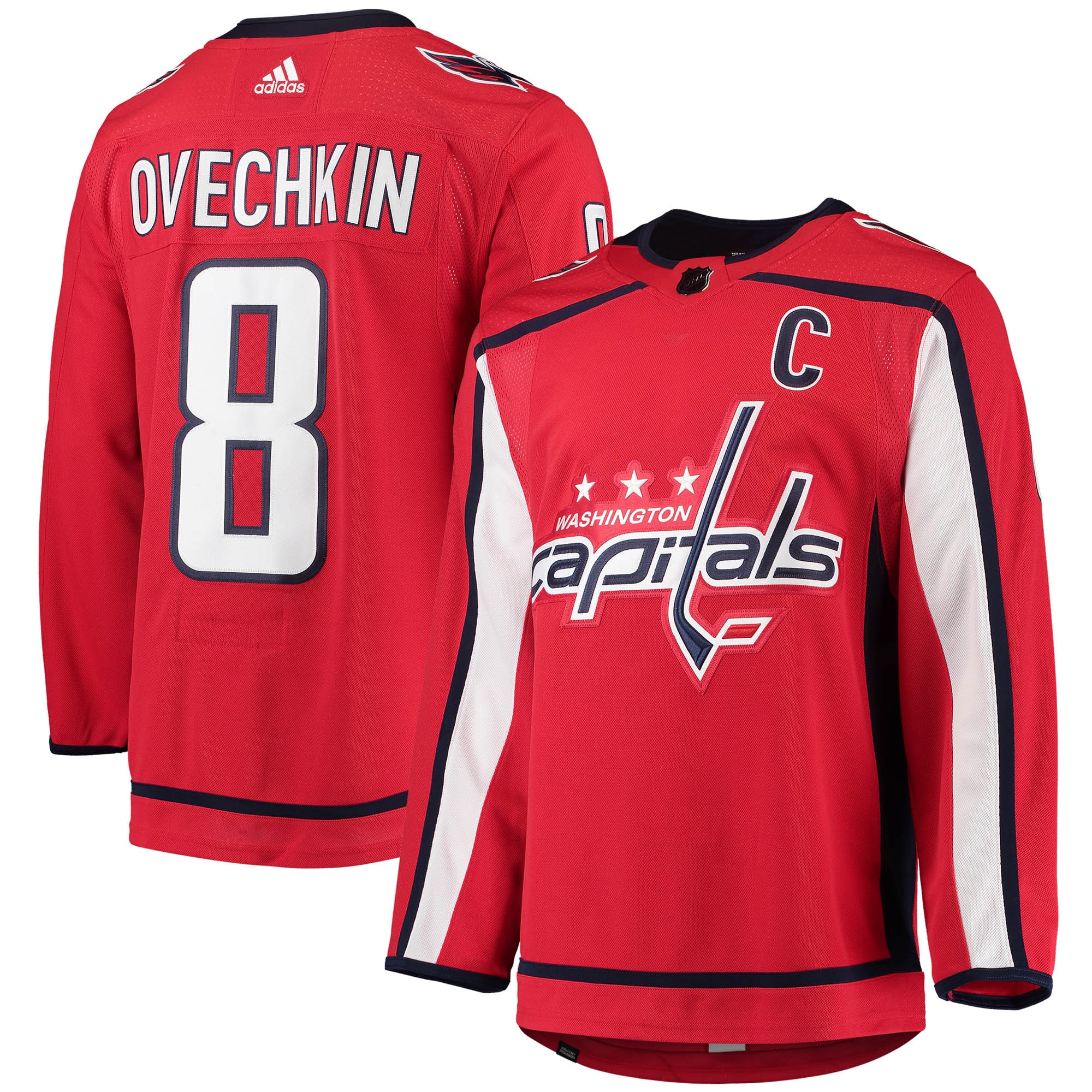 Alexander Ovechkin Washington Capitals  Home Captain Patch Primegreen Authentic Pro Player Jersey - Red