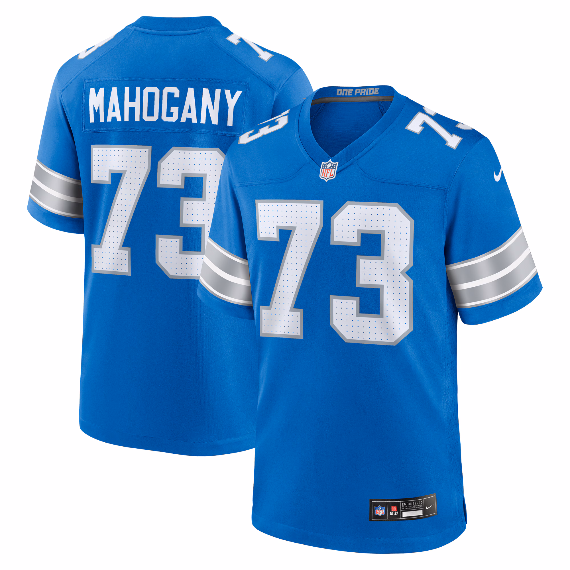 Christian Mahogany Detroit Lions Team Game Jersey -  Blue
