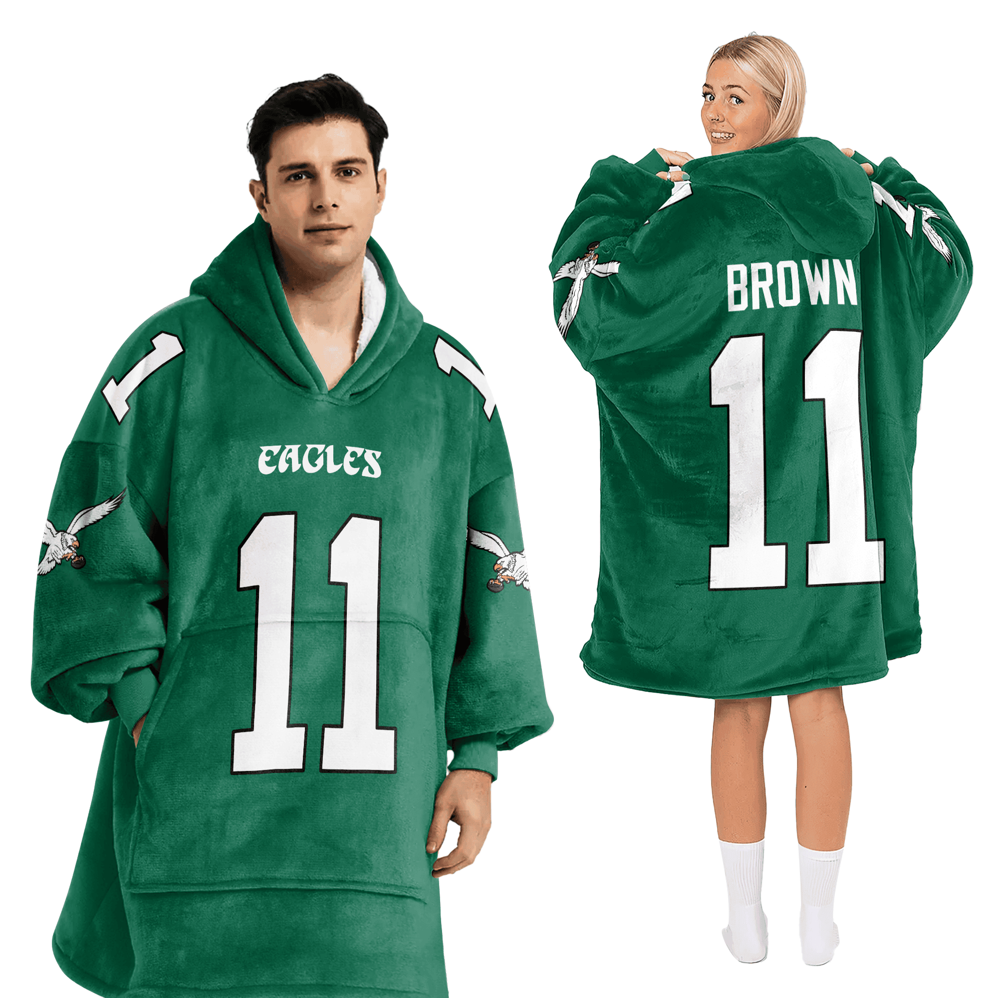 Adult 11 Philadelphia Football Unisex Blanket Hoodie