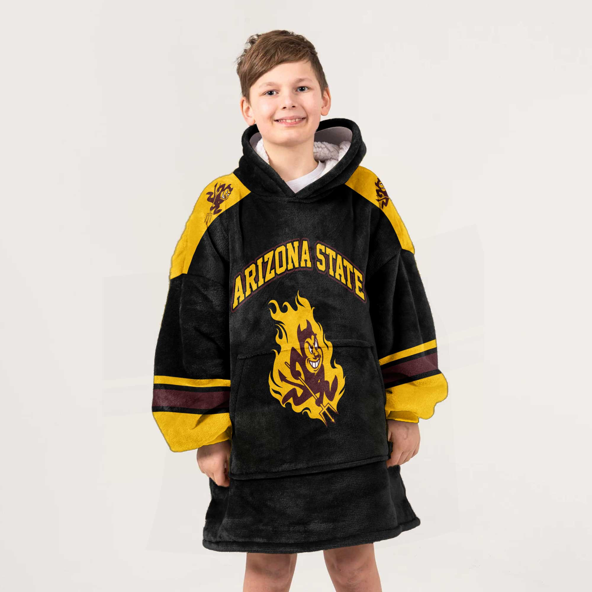Adult #1 Arizona State Football Unisex Blanket Hoodie