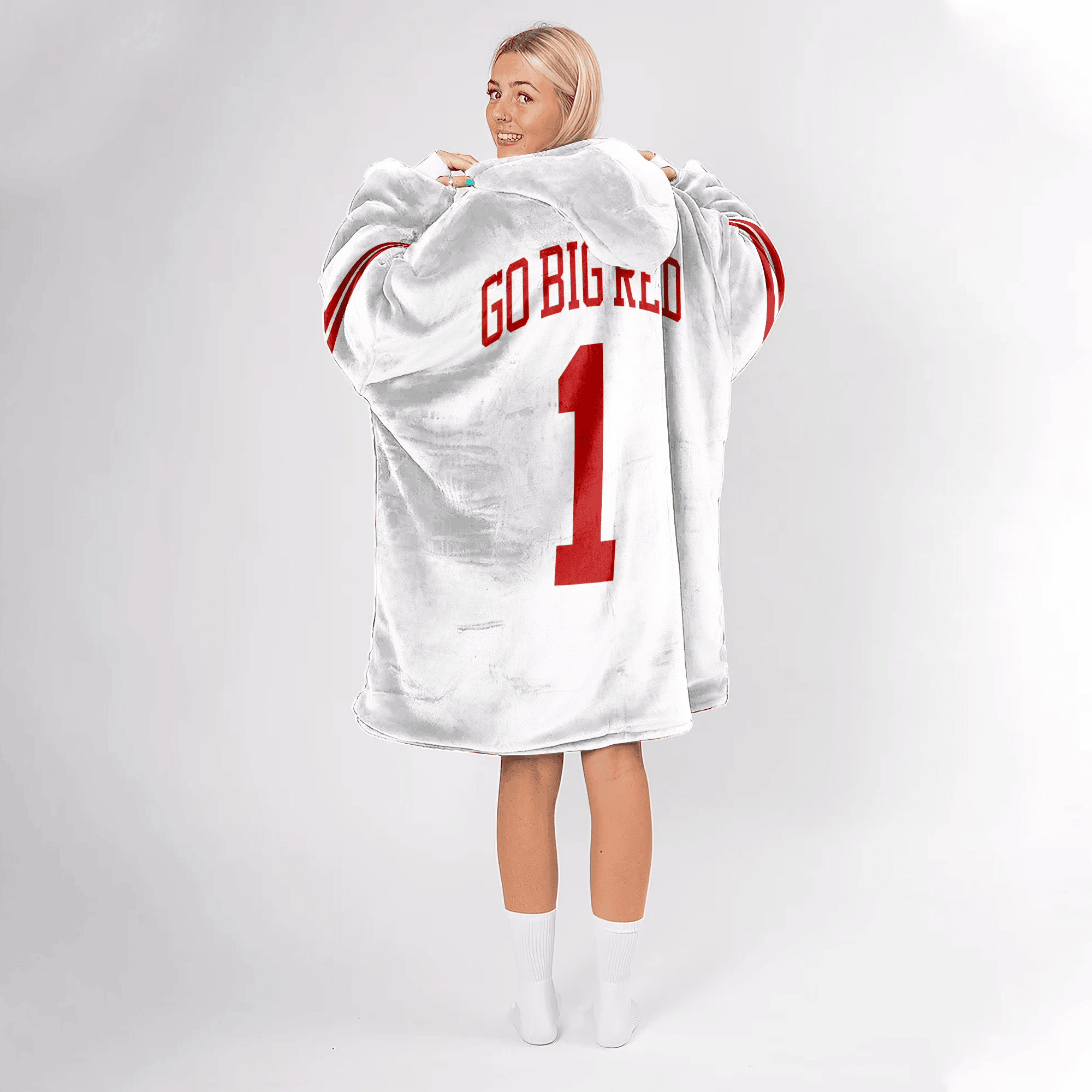 Adult 1 Nebraska Football Unisex Blanket Hoodie