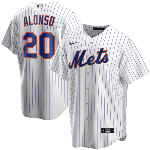 Men's  New York Mets #20 Pete Alonso White Home 2020 MLB Jersey