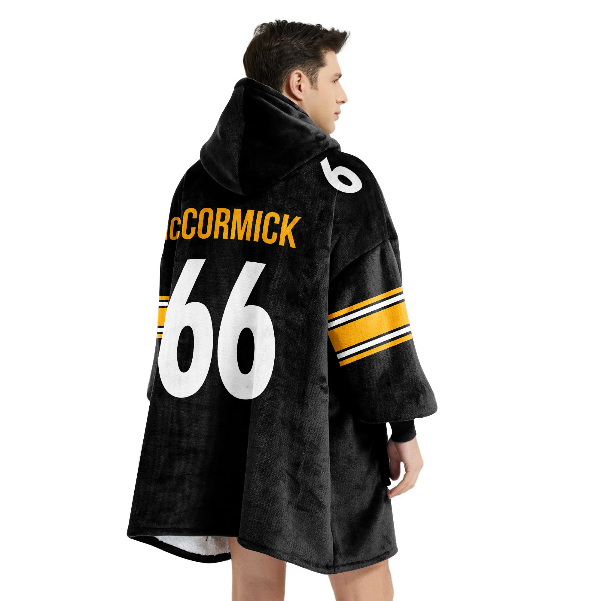 Adult 66 Pittsburgh Football Unisex Blanket Hoodie