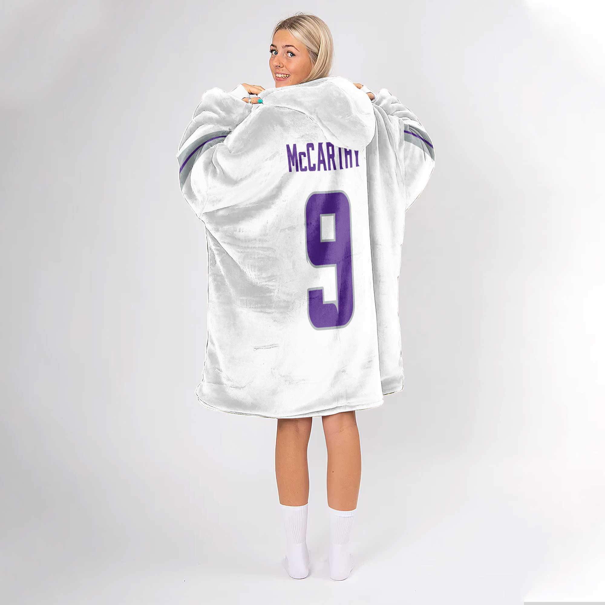 Adult 9 Minnesota Football Unisex Blanket Hoodie