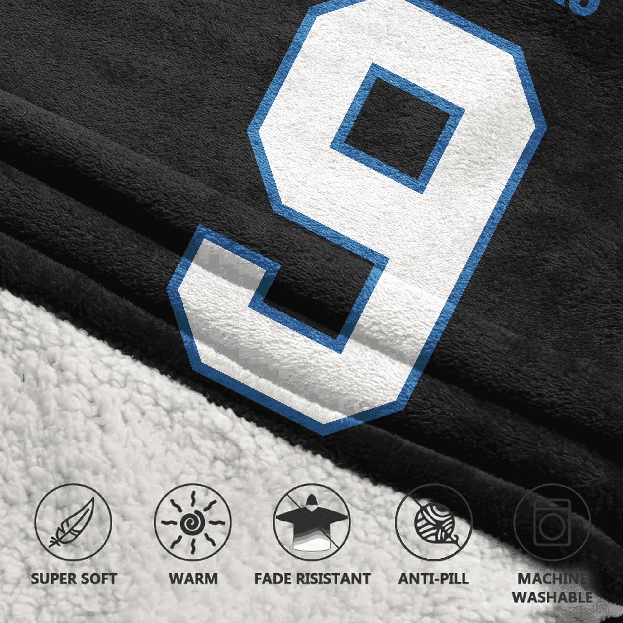 Kid 9 Carolina Football Unisex Blanket Hoodie