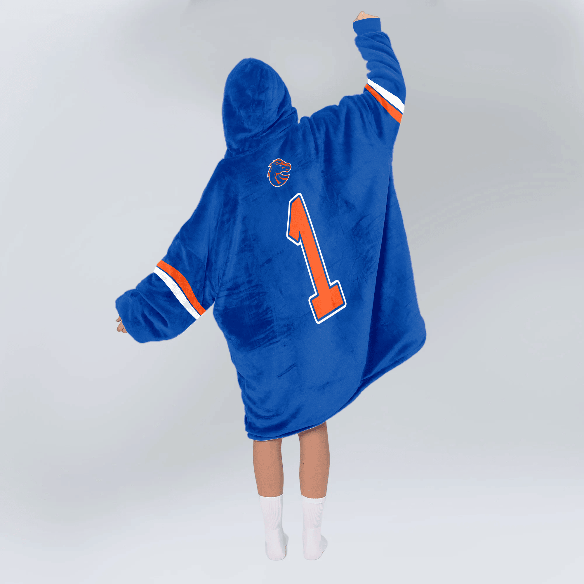 Adult #1 Boise State Football Unisex Blanket Hoodie