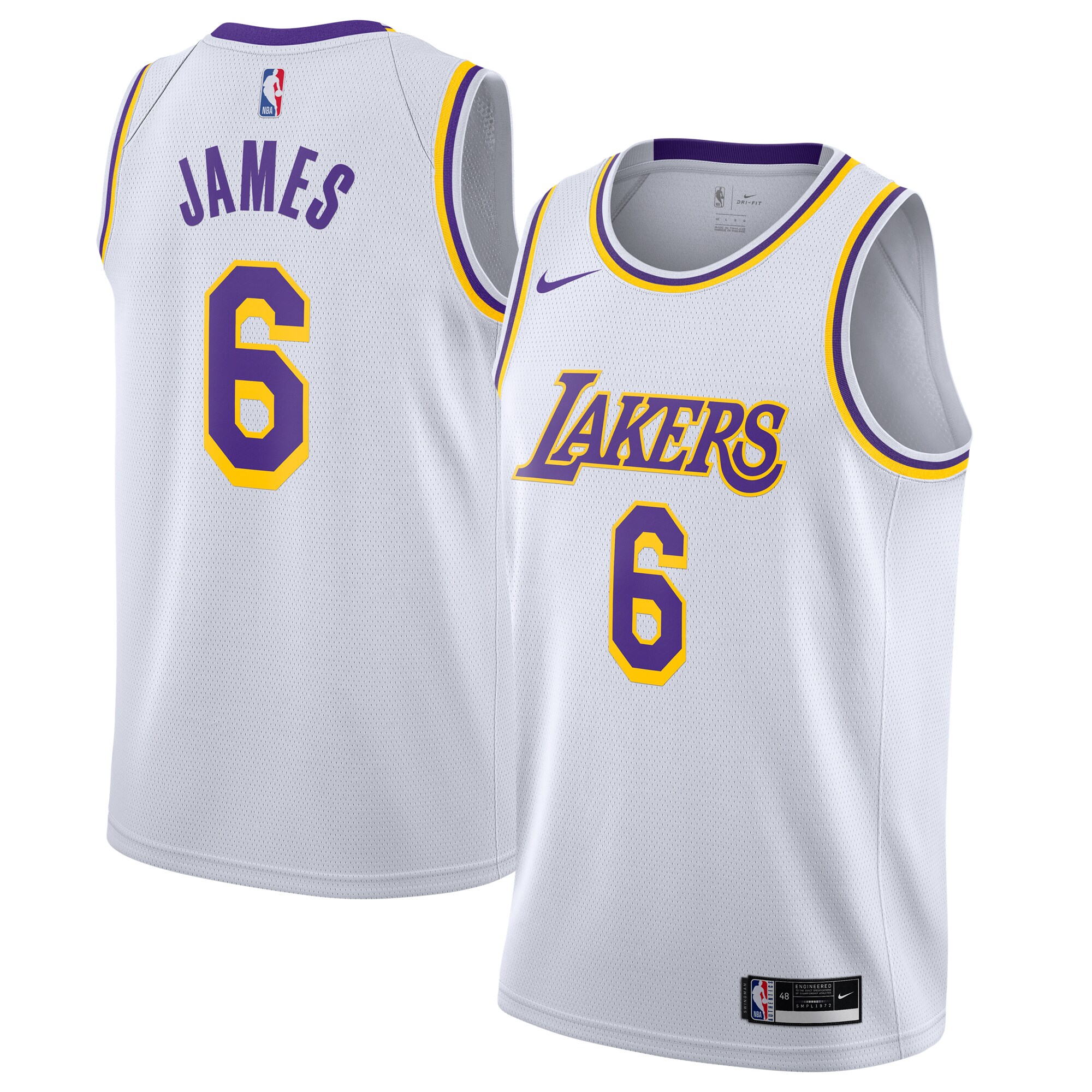 LeBron James Los Angeles Lakers 2021/22 #6 Swingman Player Jersey White - Association Edition
