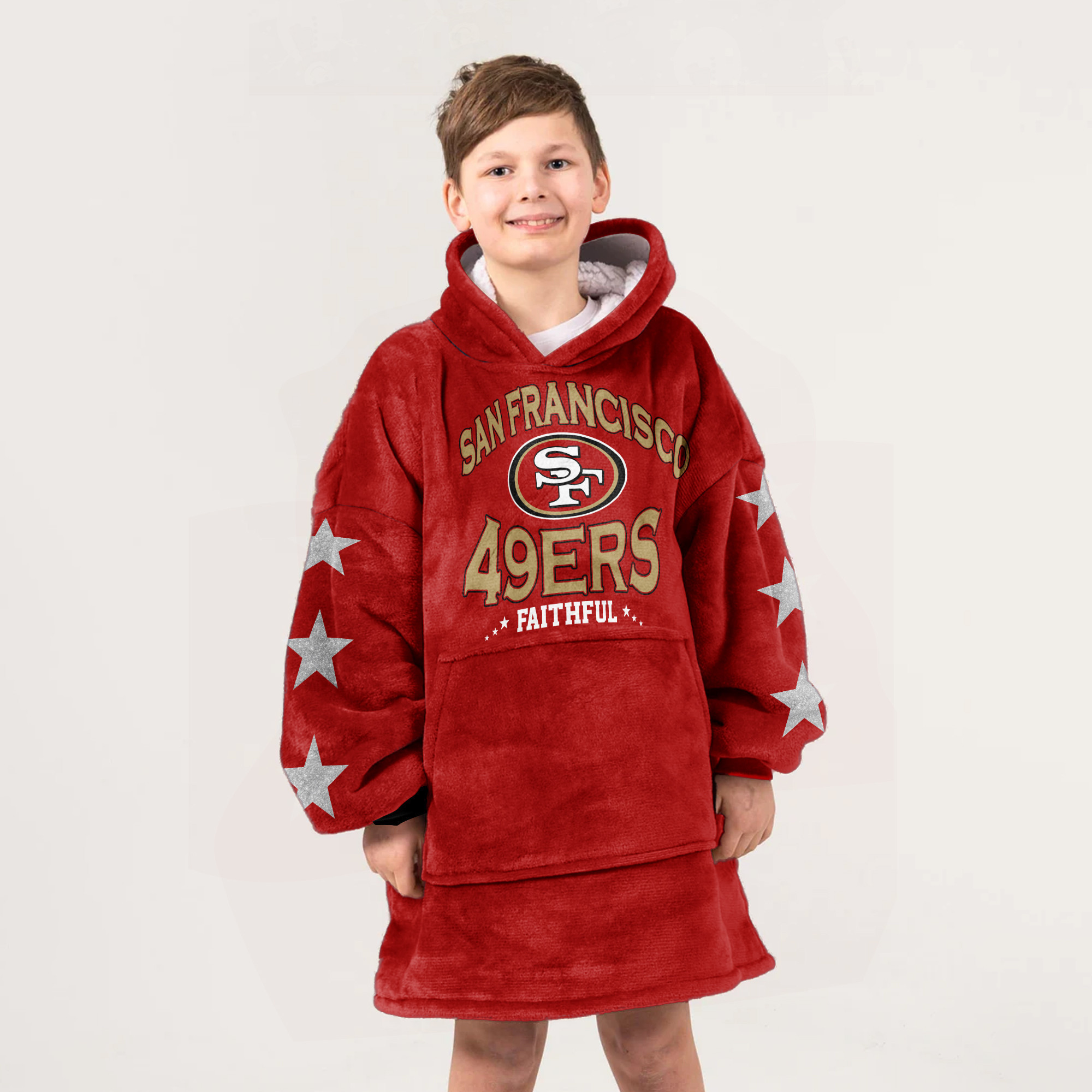 Adult San Francisco 49ers Football Unisex Blanket Hoodie
