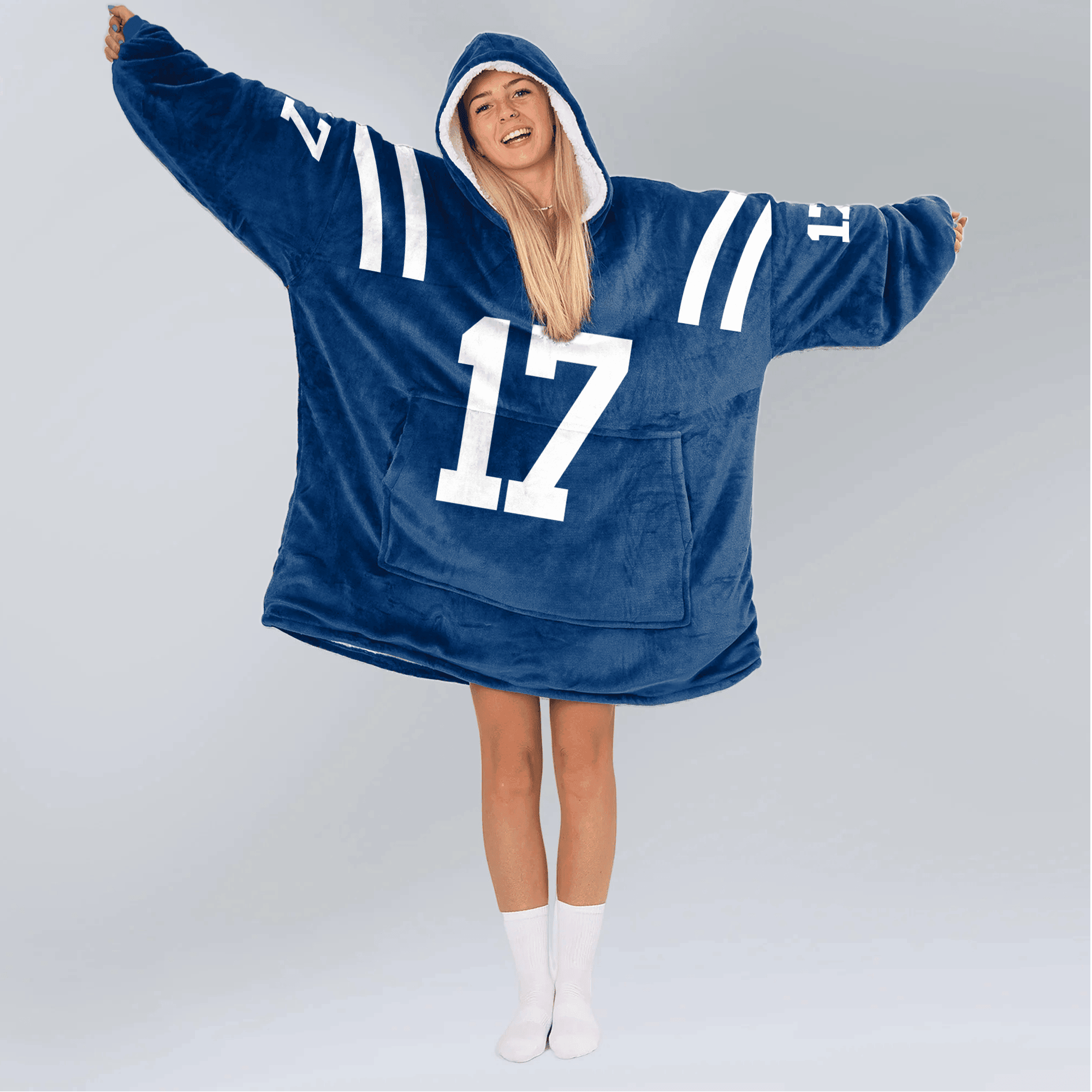 Adult 17 Indianapolis Football Unisex Blanket Hoodie