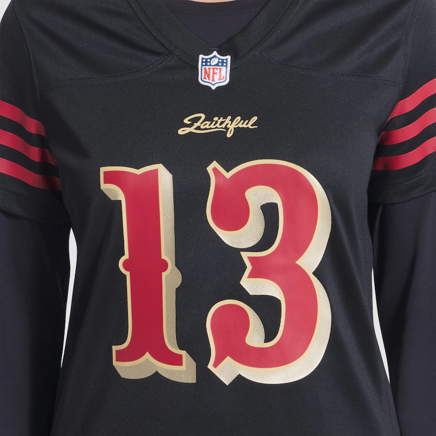 Brock Purdy #13 San Francisco 49ers Women's 2025 Rivalries Collection Game Jersey - Black