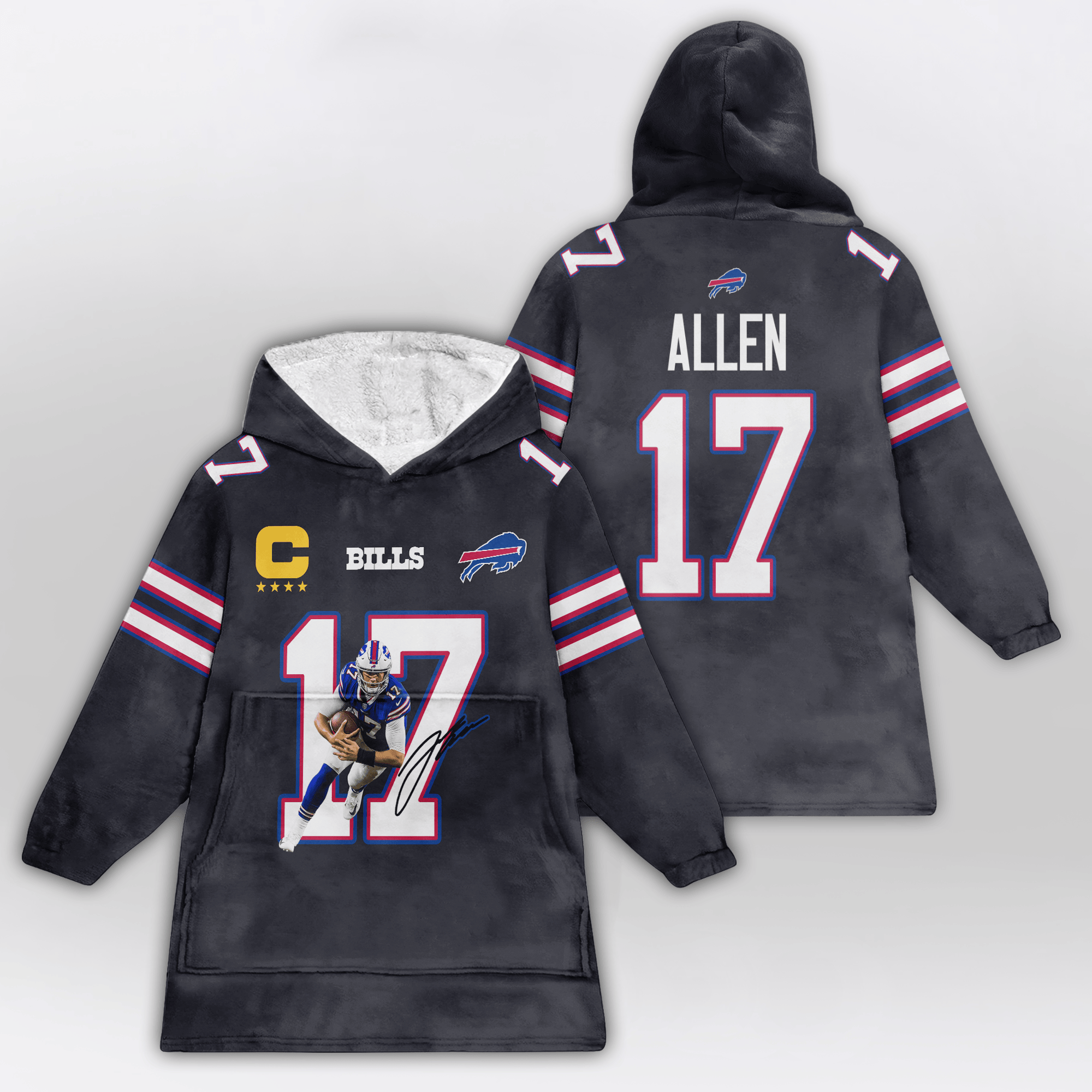 Captain J.A 17 Buffalo Football Unisex Blanket Hoodie