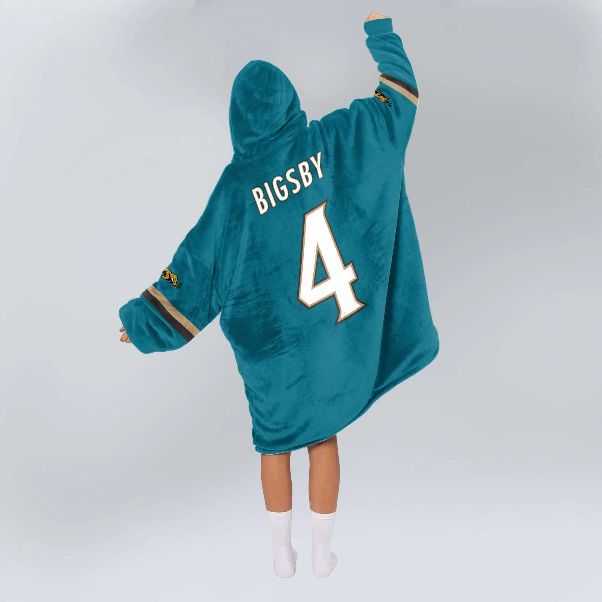 Adult 4 Jacksonville Football Unisex Blanket Hoodie