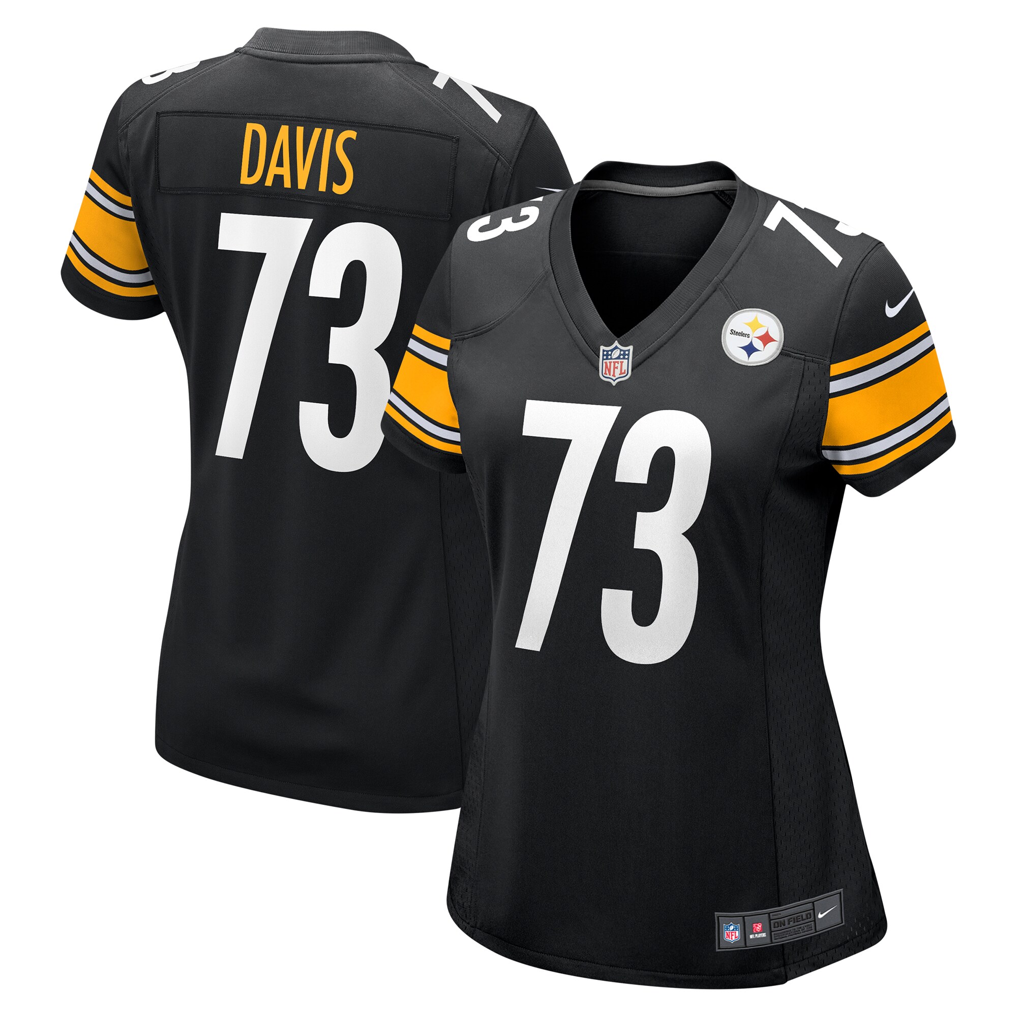 Carlos Davis Pittsburgh Steelers  Women's Game Jersey - Black