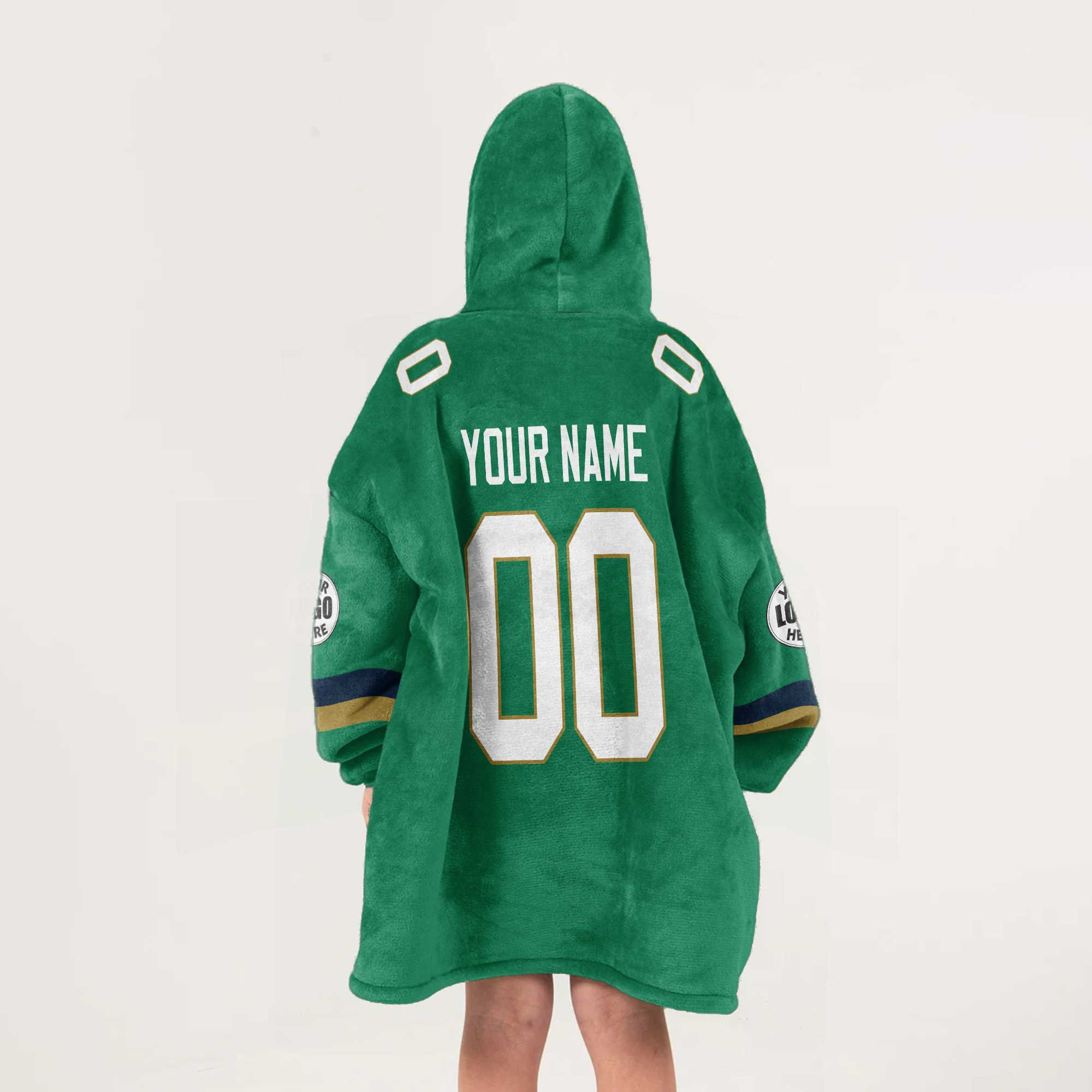 Adult Custom Blanket Hoodie Notre Dame Inspired Color