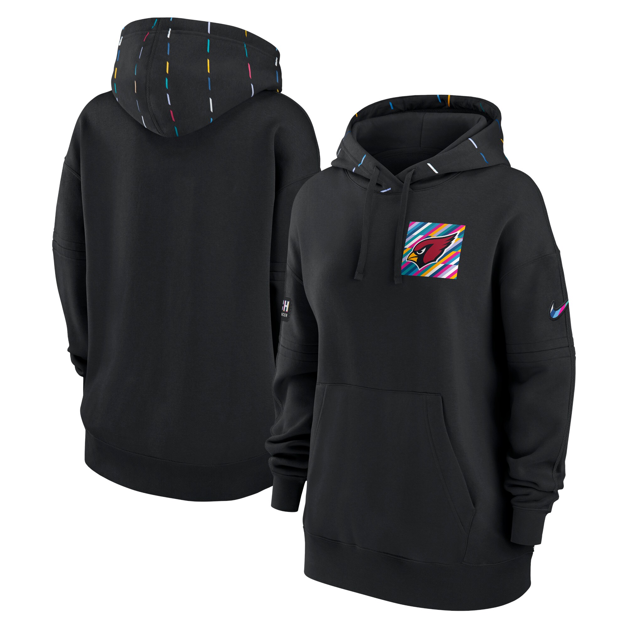 Arizona Cardinals  Women's 2023  Crucial Catch Club Pullover Hoodie - Black