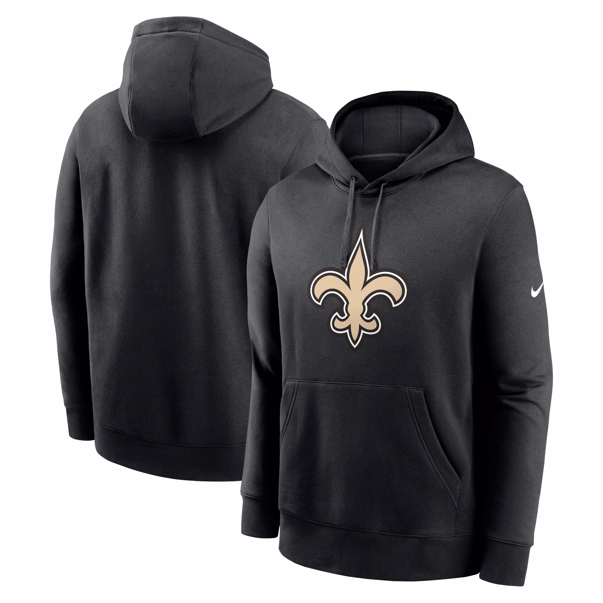 New Orleans Saints Club Logo Pullover Hoodie - Black