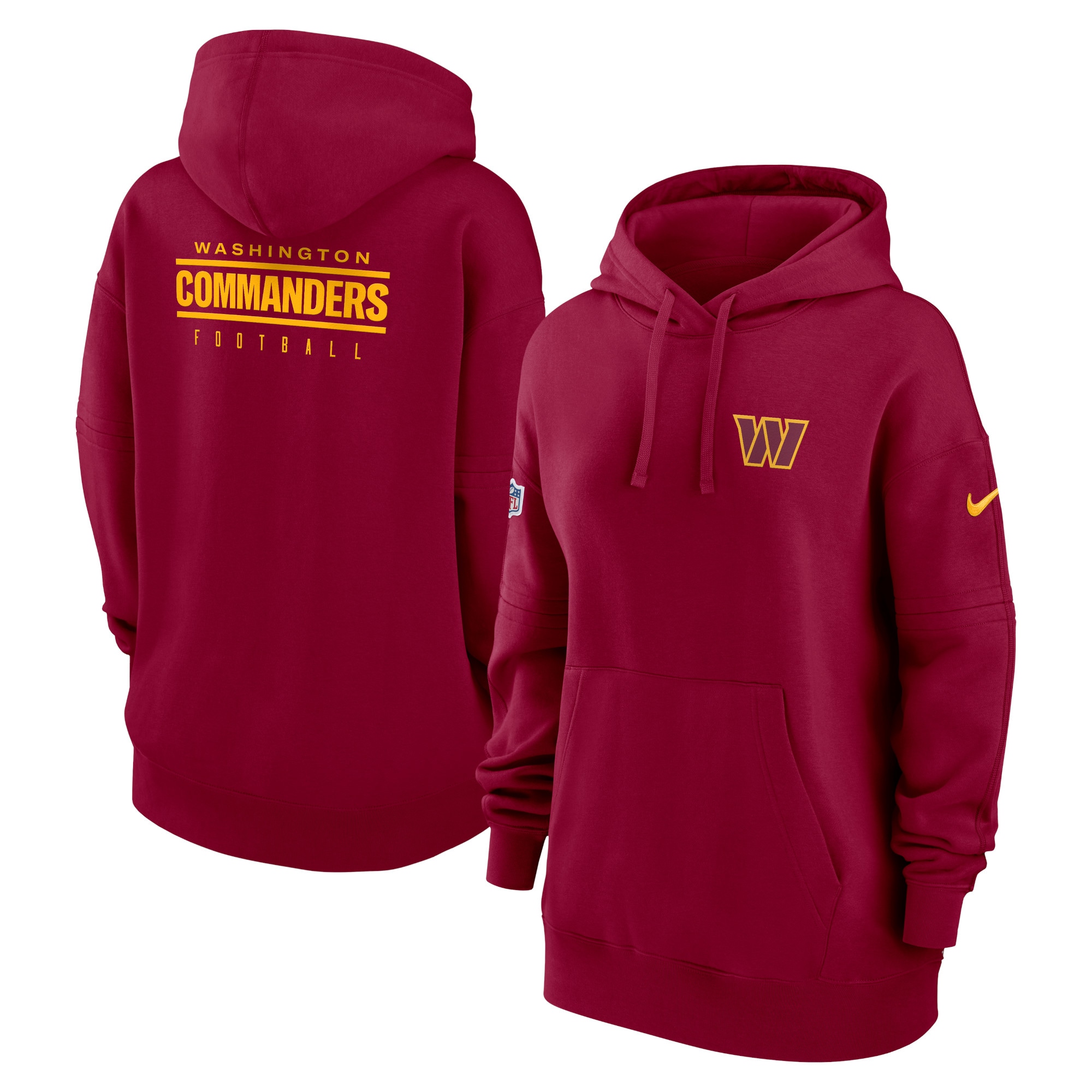 Washington Commanders  Women's 2023 Sideline Club Fleece Pullover Hoodie - Burgundy