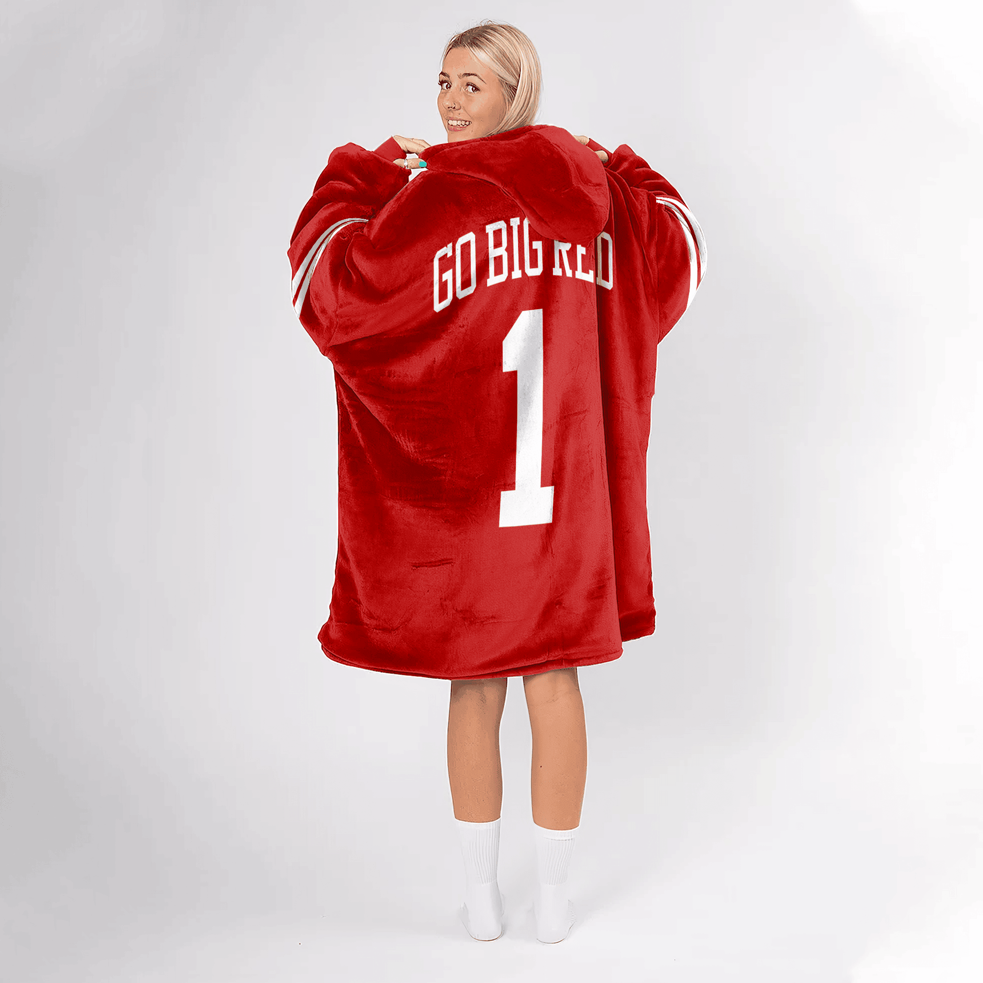 Adult 1 Nebraska Football Unisex Blanket Hoodie