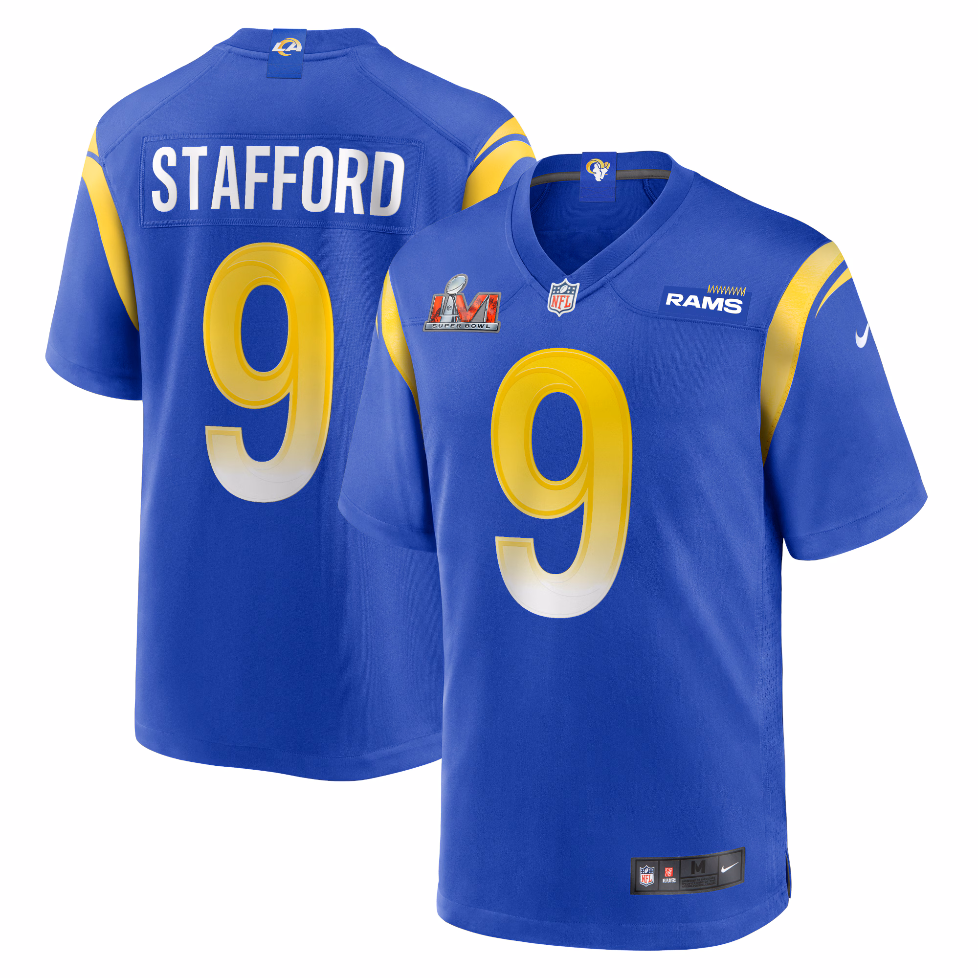 Matthew Stafford Los Angeles Rams Super Bowl LVI Bound Game Patch Jersey - Royal