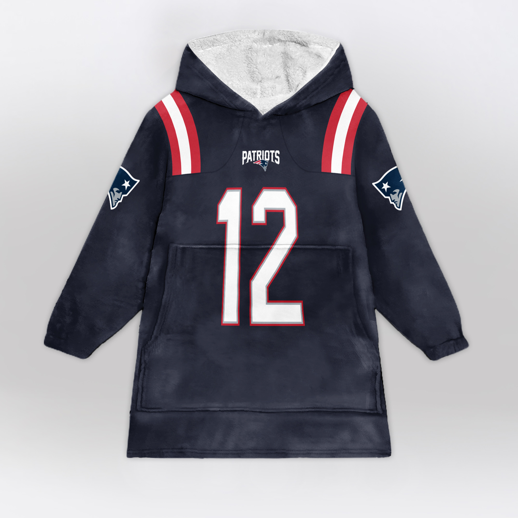 Adult TB 12 New England Football Unisex Blanket Hoodie
