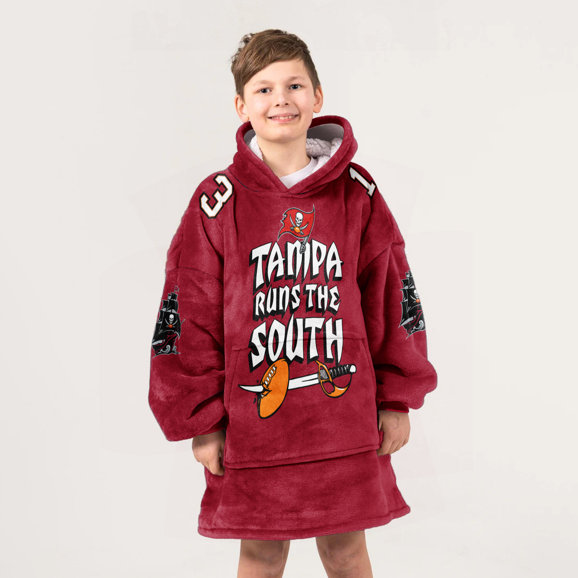 Adult 13 Tampa Bay Football Unisex Blanket Hoodie