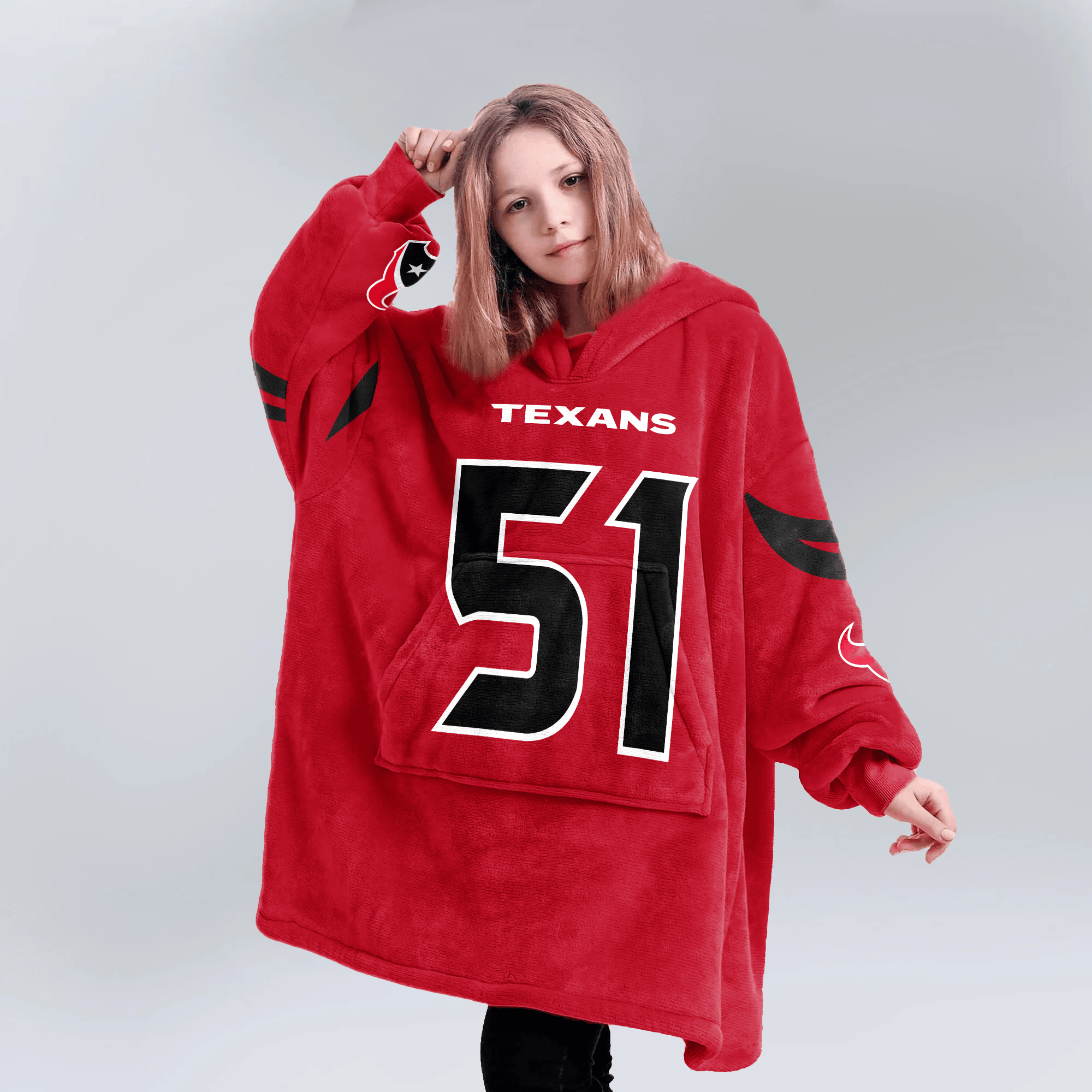 Kid W.A 51 Houston Football Unisex Blanket Hoodie